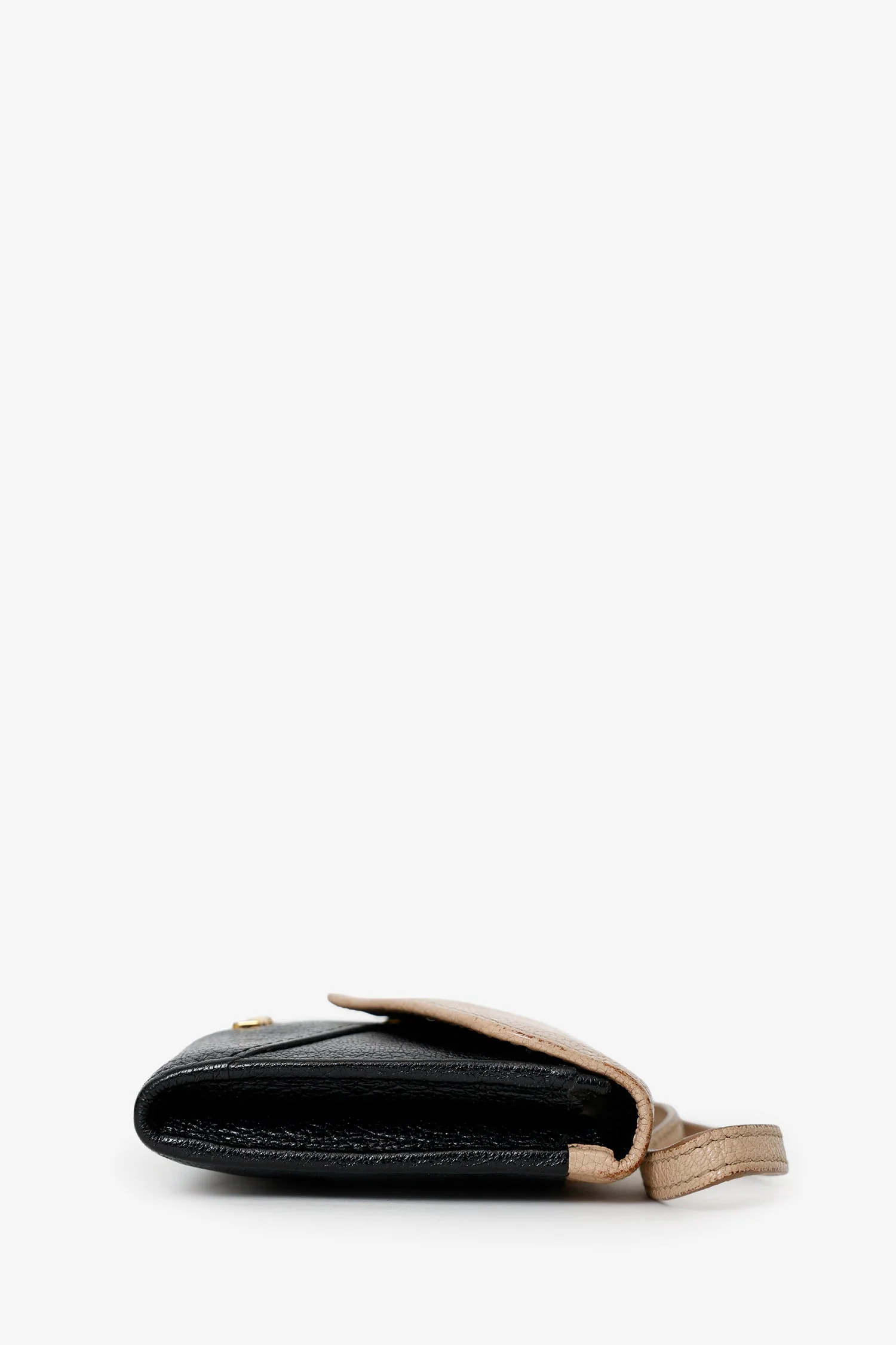 Miu Miu Black/Beige Leather Letter-style Mini Wallet - Image 3