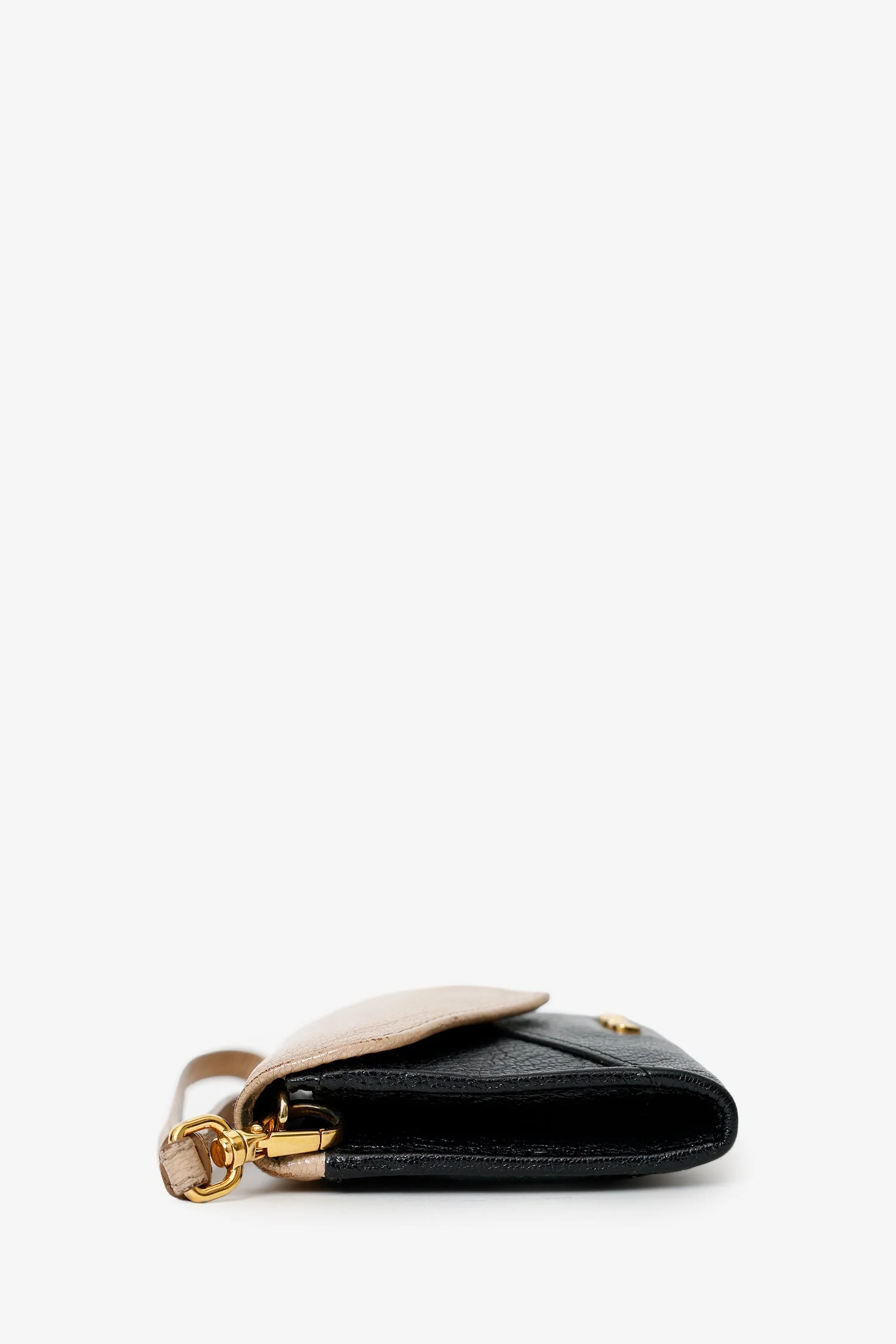 Miu Miu Black/Beige Leather Letter-style Mini Wallet - Image 4