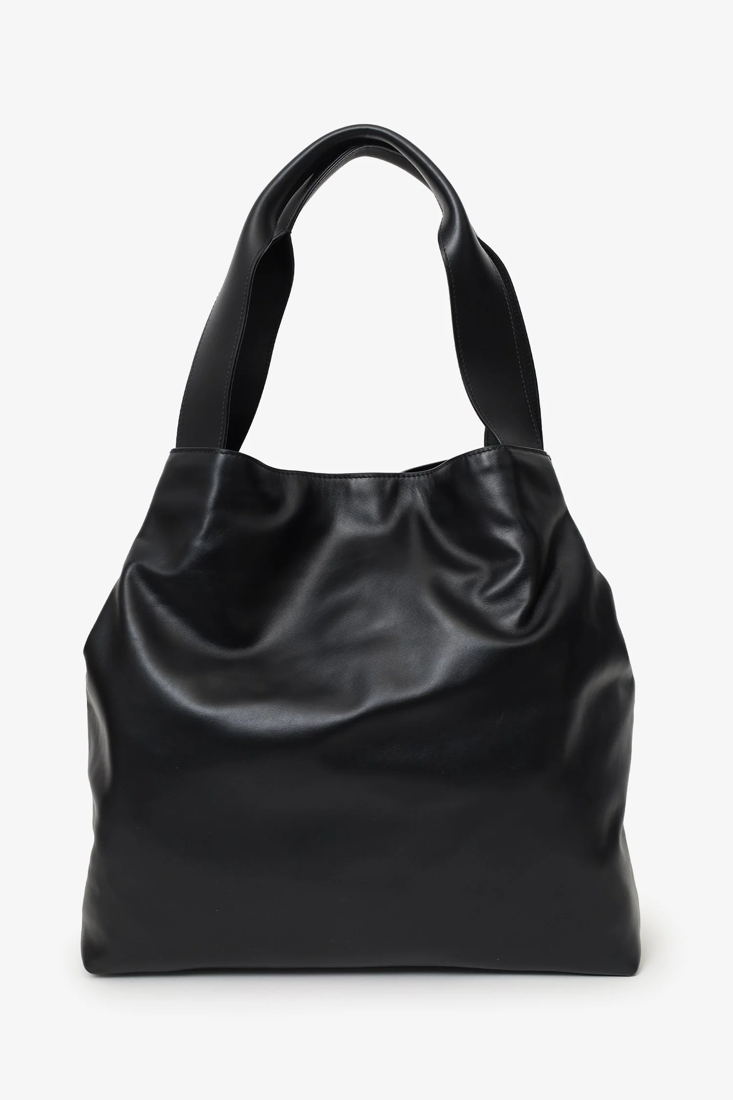 Miu Miu Black Leather Embossed-Logo Tote Bag - Image 2