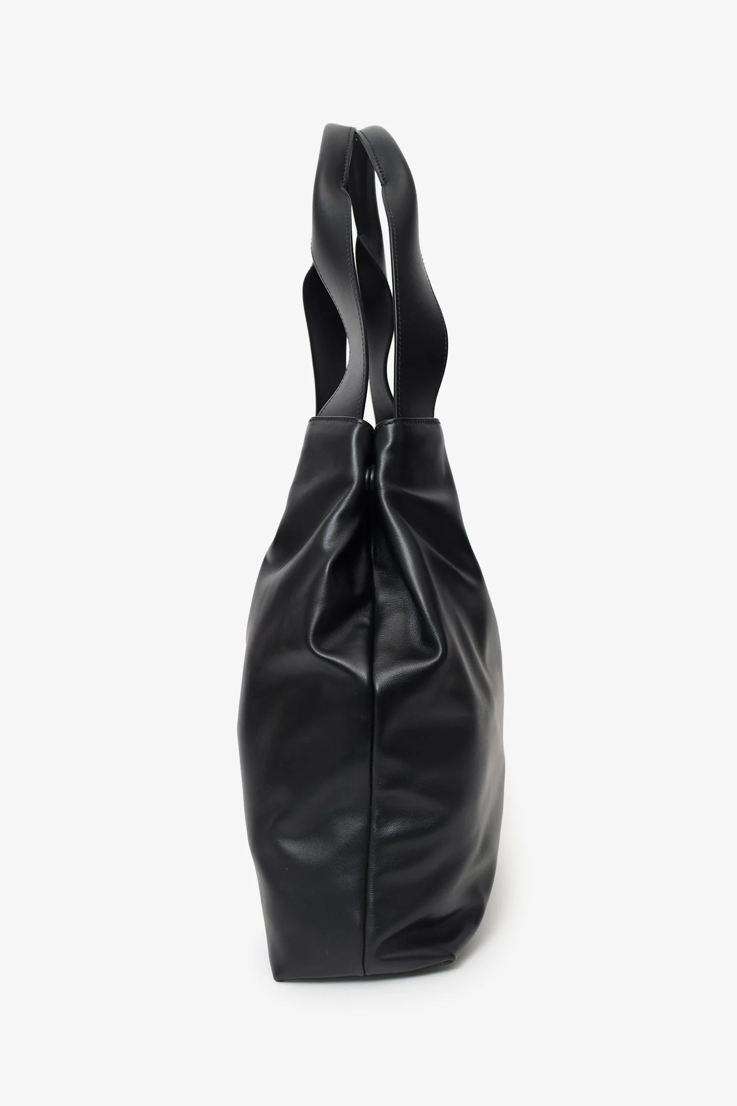 Miu Miu Black Leather Embossed-Logo Tote Bag - Image 3