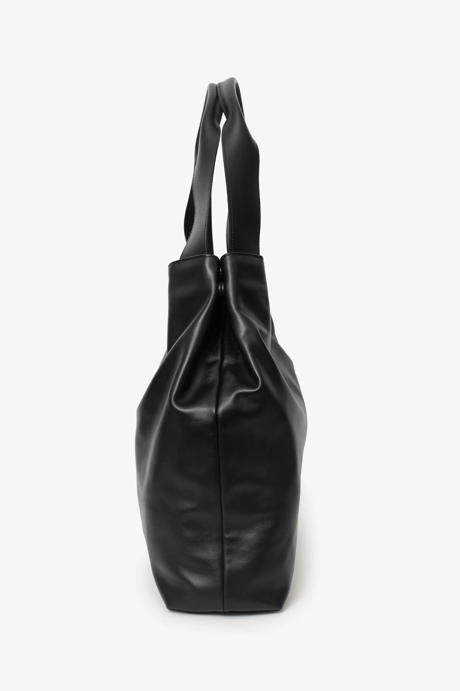 Miu Miu Black Leather Embossed-Logo Tote Bag - Image 4