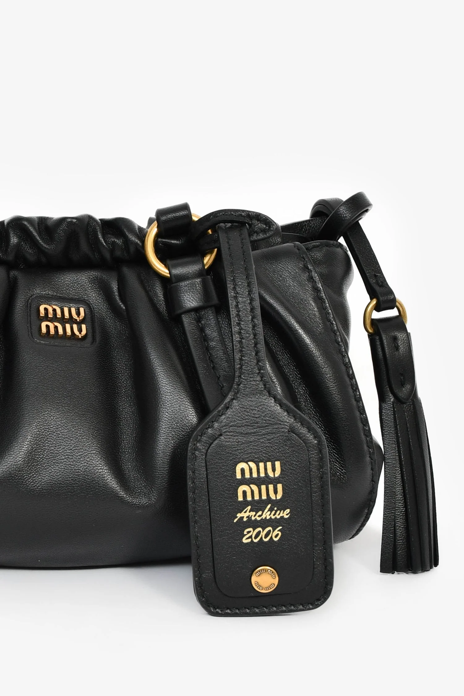 Miu Miu Black Leather Mini Joie Nappa Shoulder Bag - Image 6