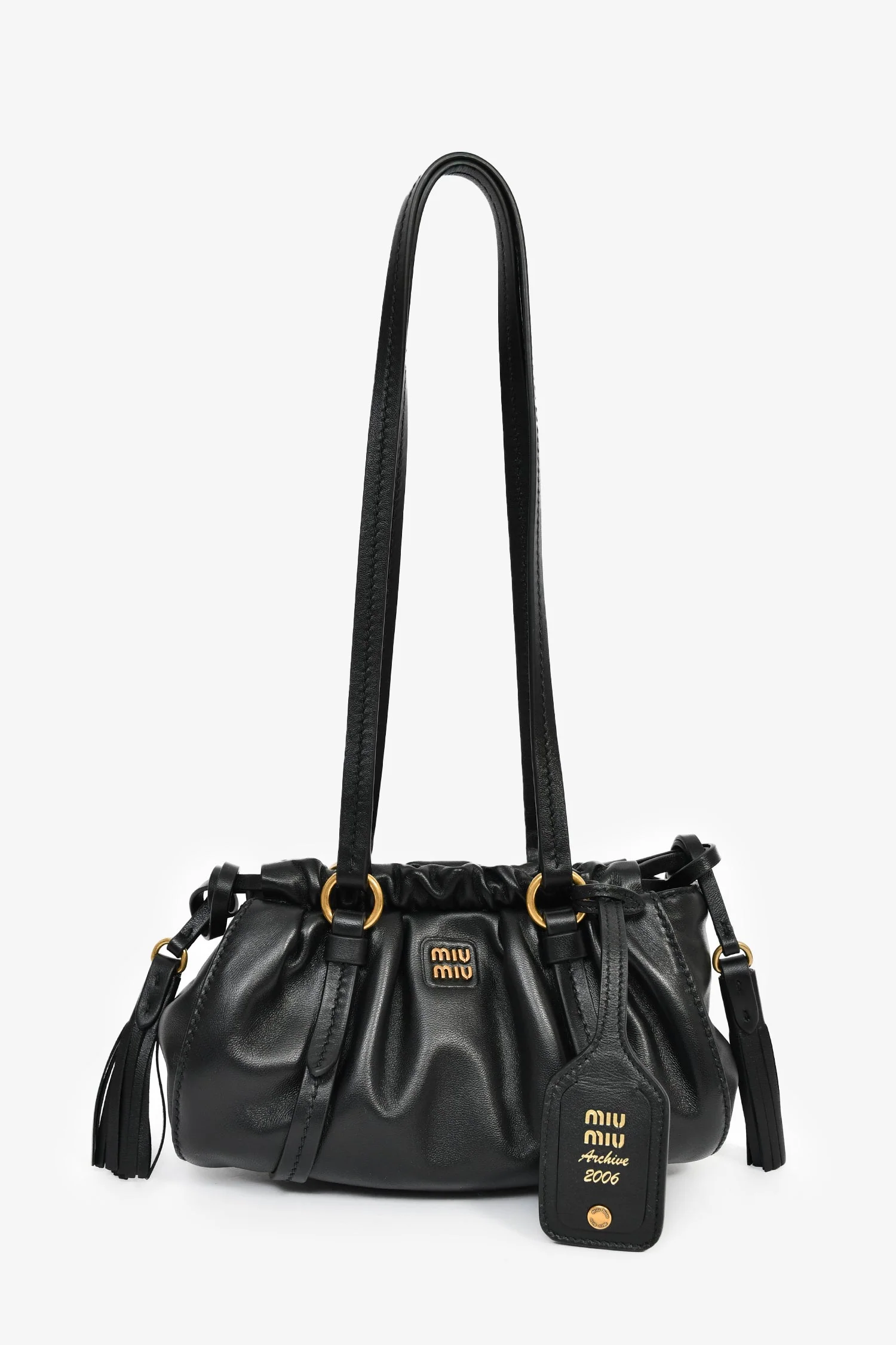 Miu Miu Black Leather Mini Joie Nappa Shoulder Bag - Image 8
