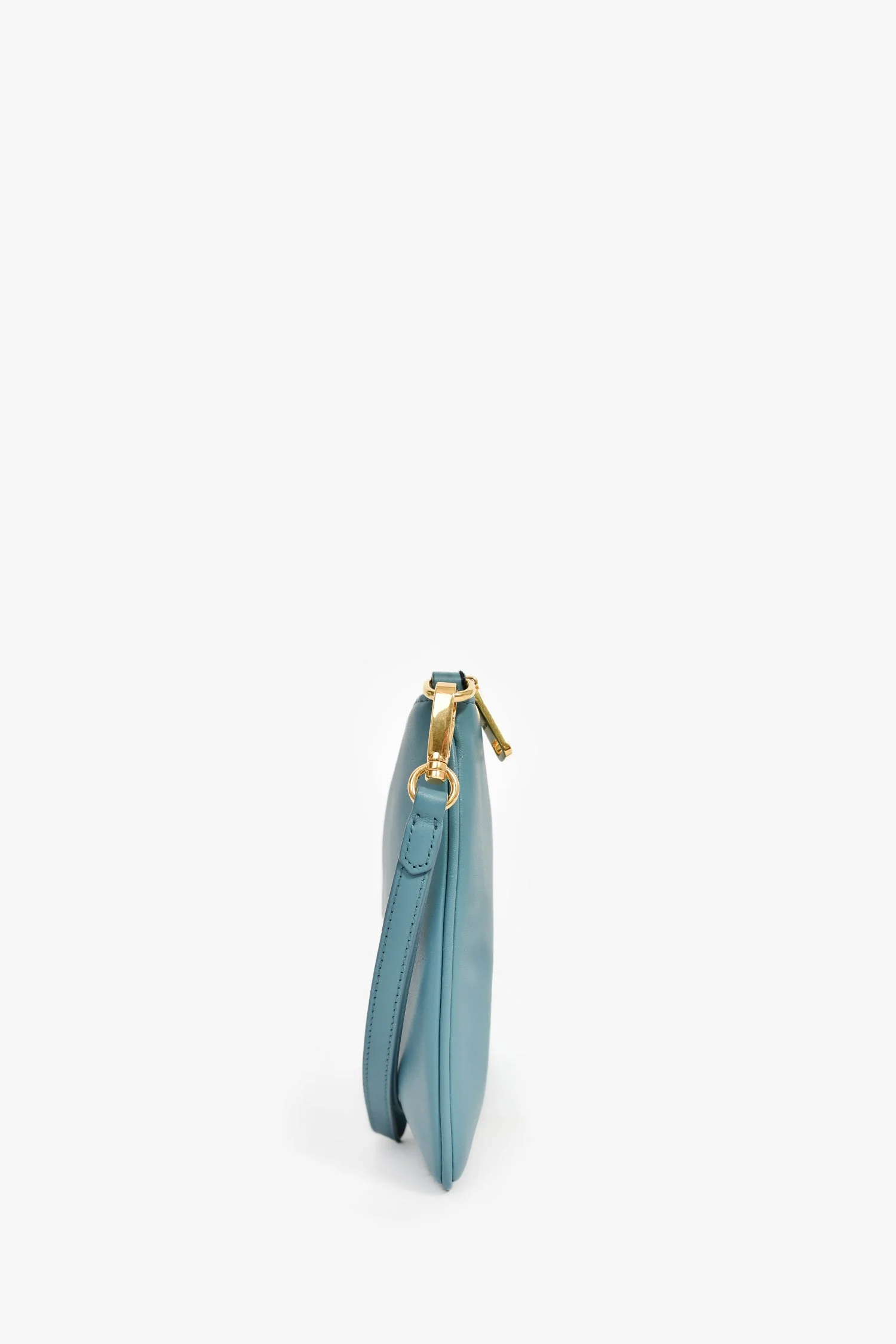 Miu Miu Blue Leather Logo Zip Pouch - Image 3