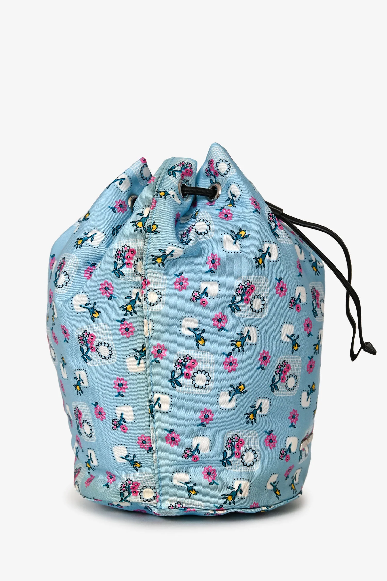 Miu Miu Blue Nylon Floral Print Pouch - Image 3