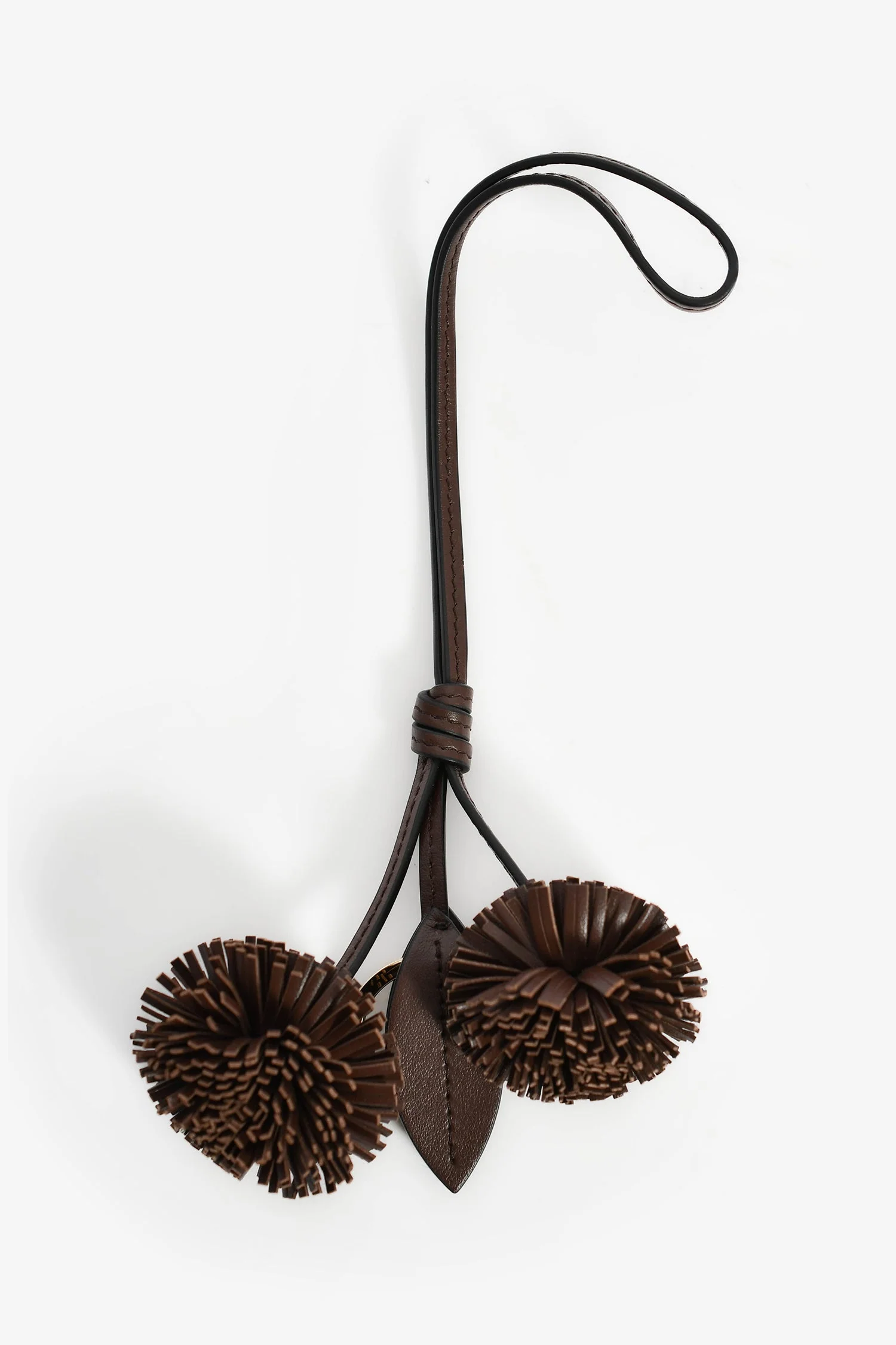 Miu Miu Brown 'Briarwood Trick' Leather Key Ring - Image 3