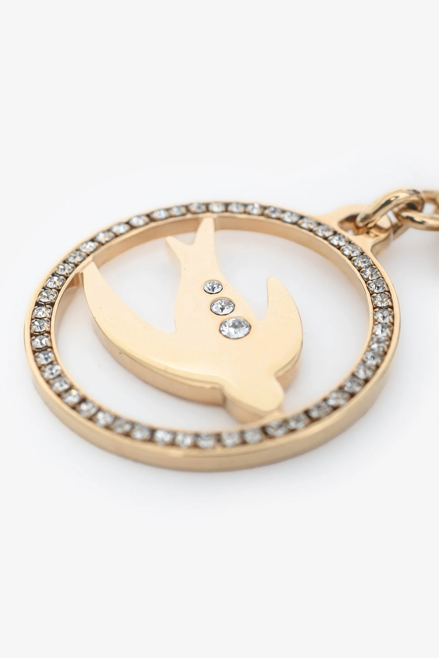 Miu Miu Gold-Tone Metal Crystal Embellished Bag Charm - Image 3