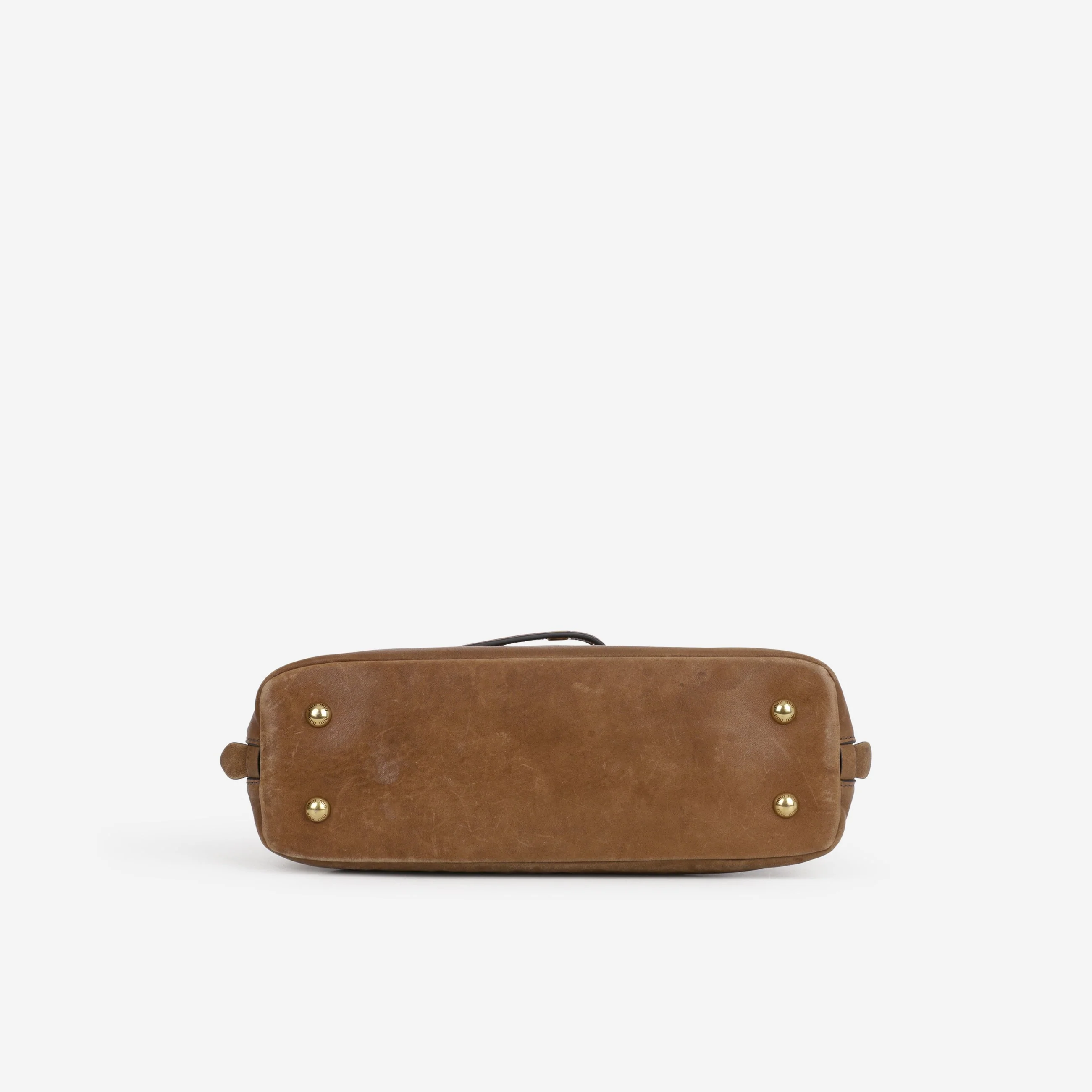 Miu Miu Small Aventure Top Handle - Oak Nappa Leather | Antique Gold Hardware - Image 4