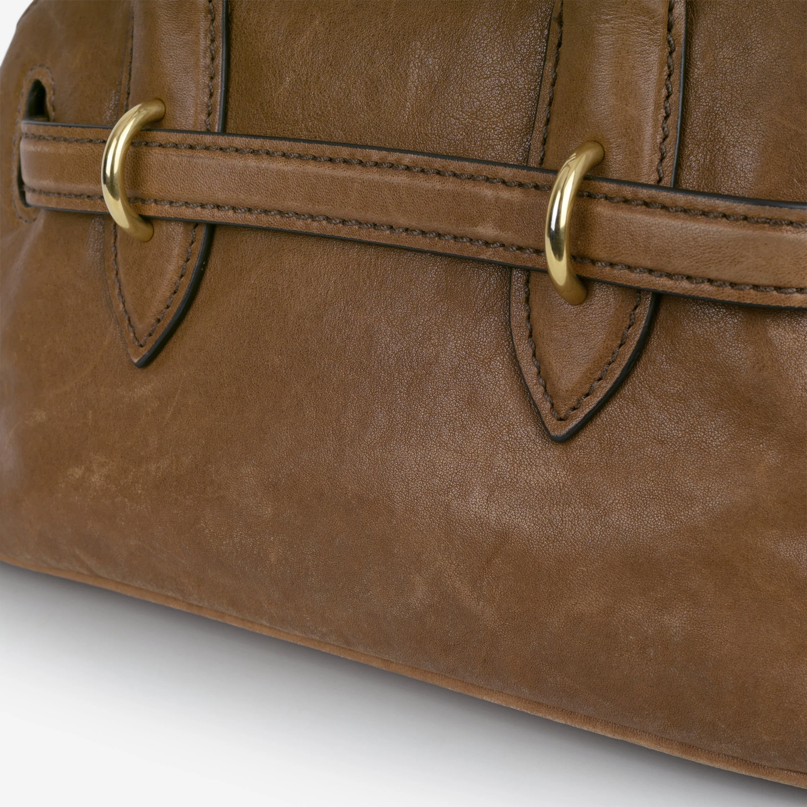 Miu Miu Small Aventure Top Handle - Oak Nappa Leather | Antique Gold Hardware - Image 8