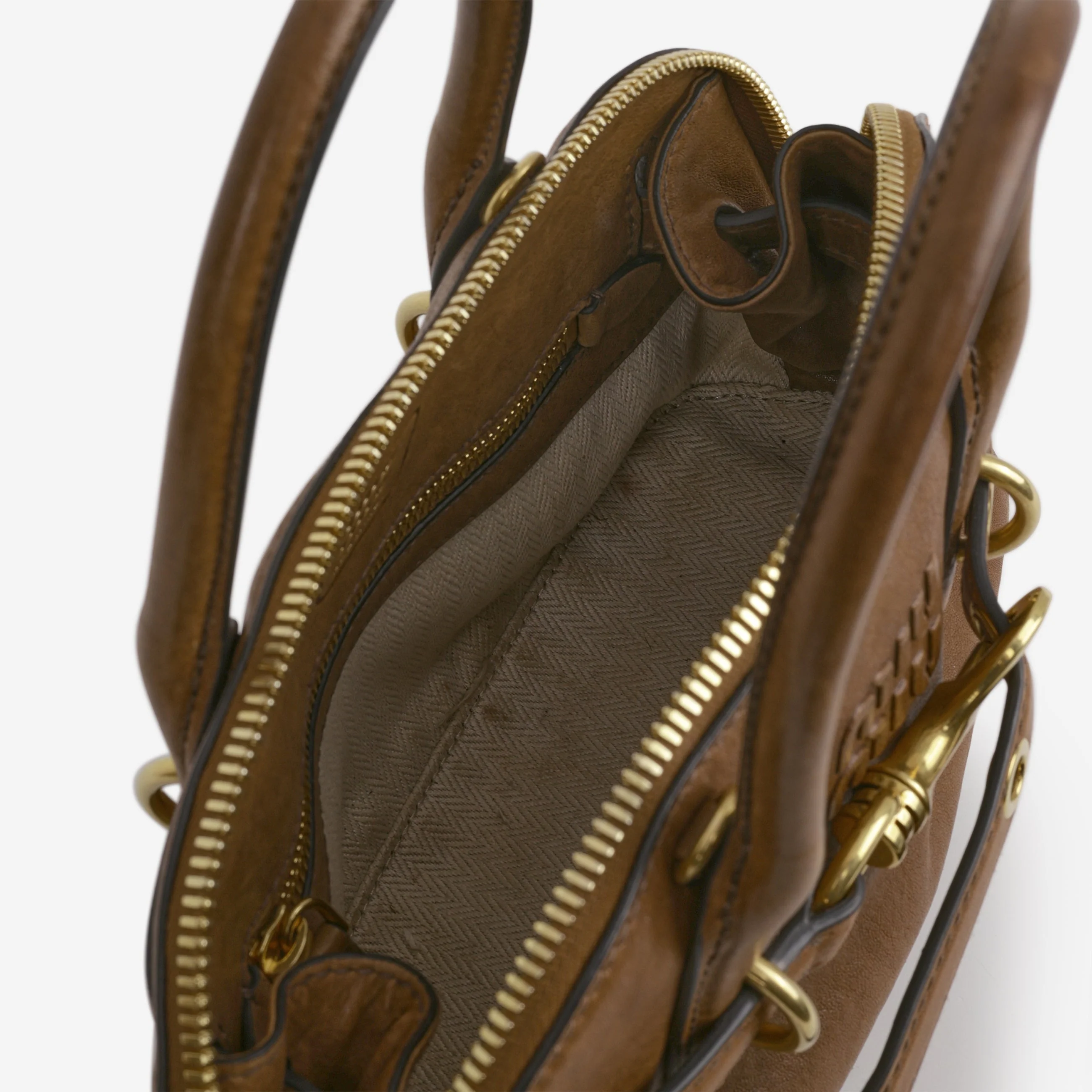 Miu Miu Small Aventure Top Handle - Oak Nappa Leather | Antique Gold Hardware - Image 9