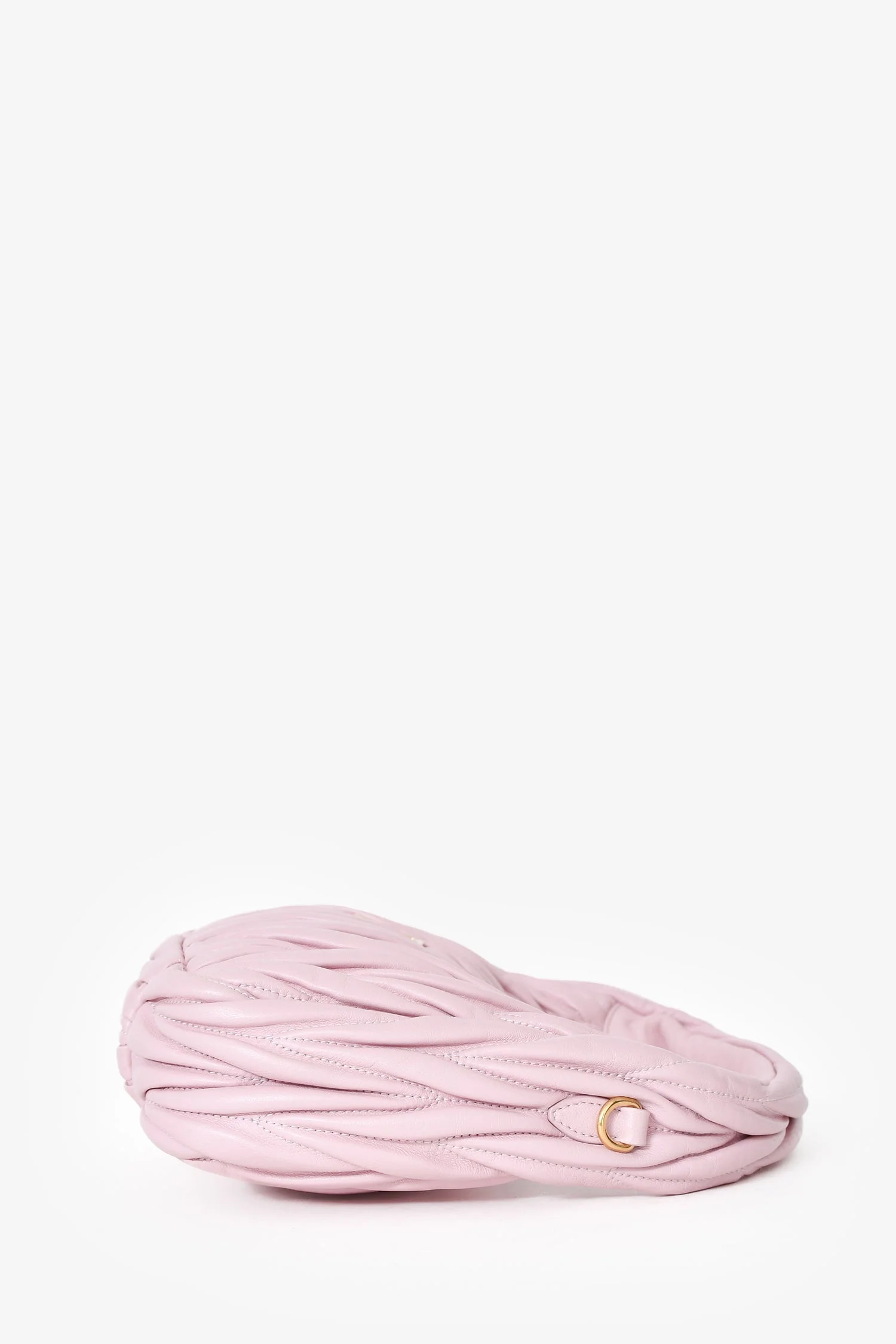 Miu Miu Powder Pink Nappa Matelasse Small Wander Hobo - Image 4