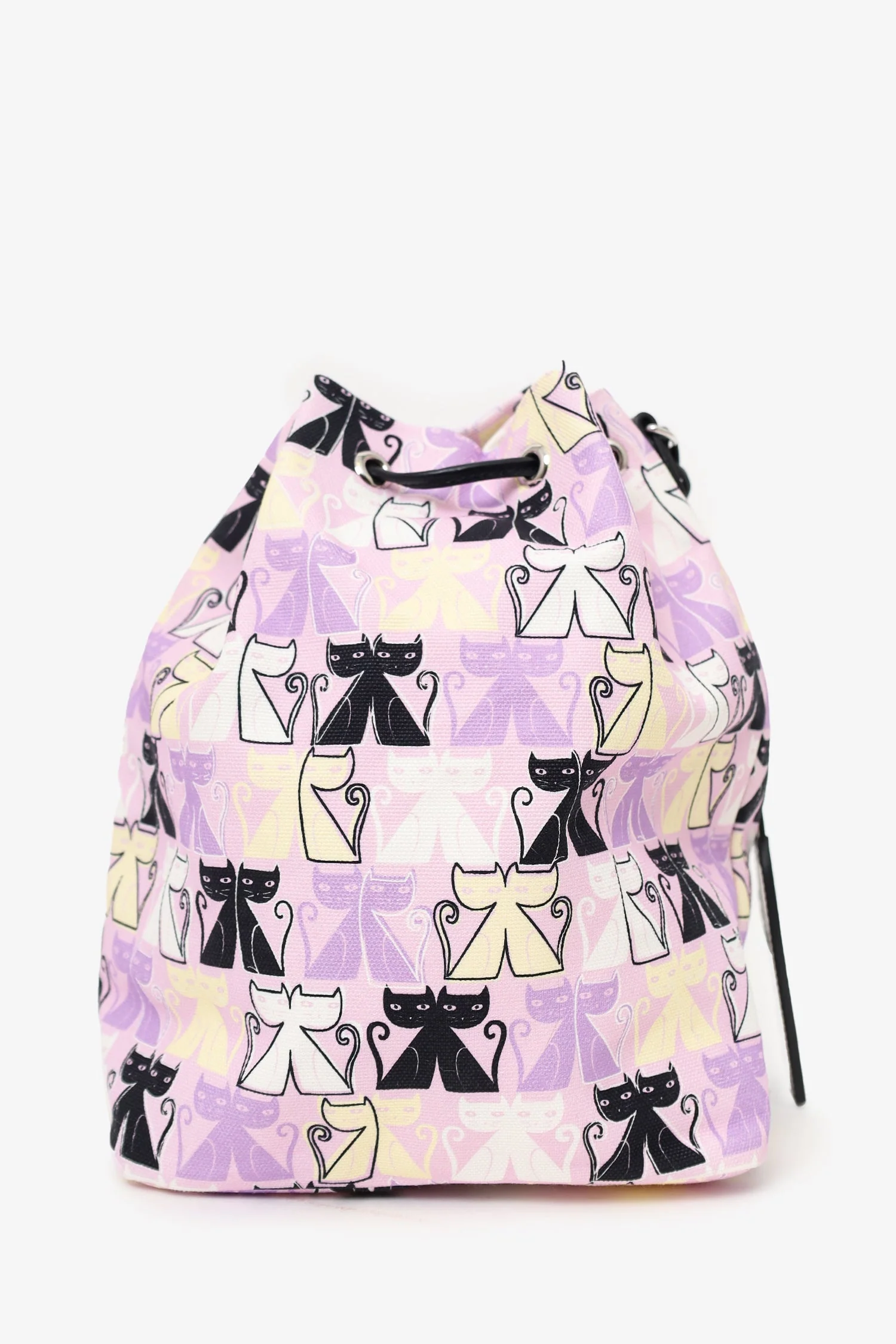 Miu Miu Purple Canvas Cat Print Drawstring Pouch - Image 3