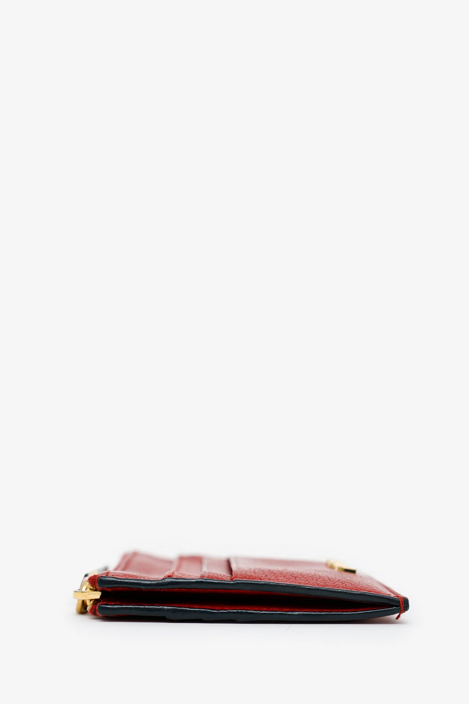 Miu Miu Red Leather Zip Card Holder - Image 4