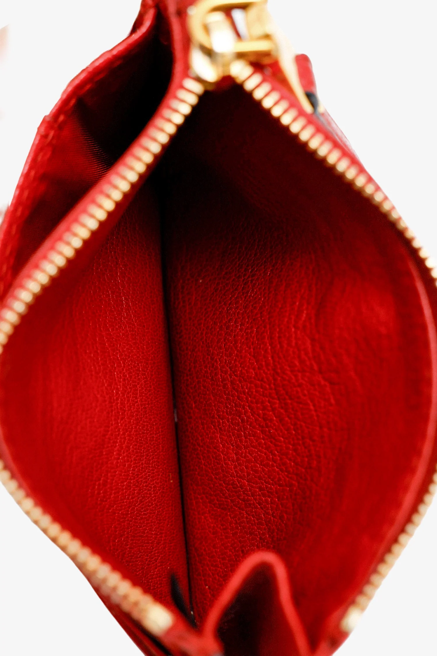 Miu Miu Red Leather Zip Card Holder - Image 6