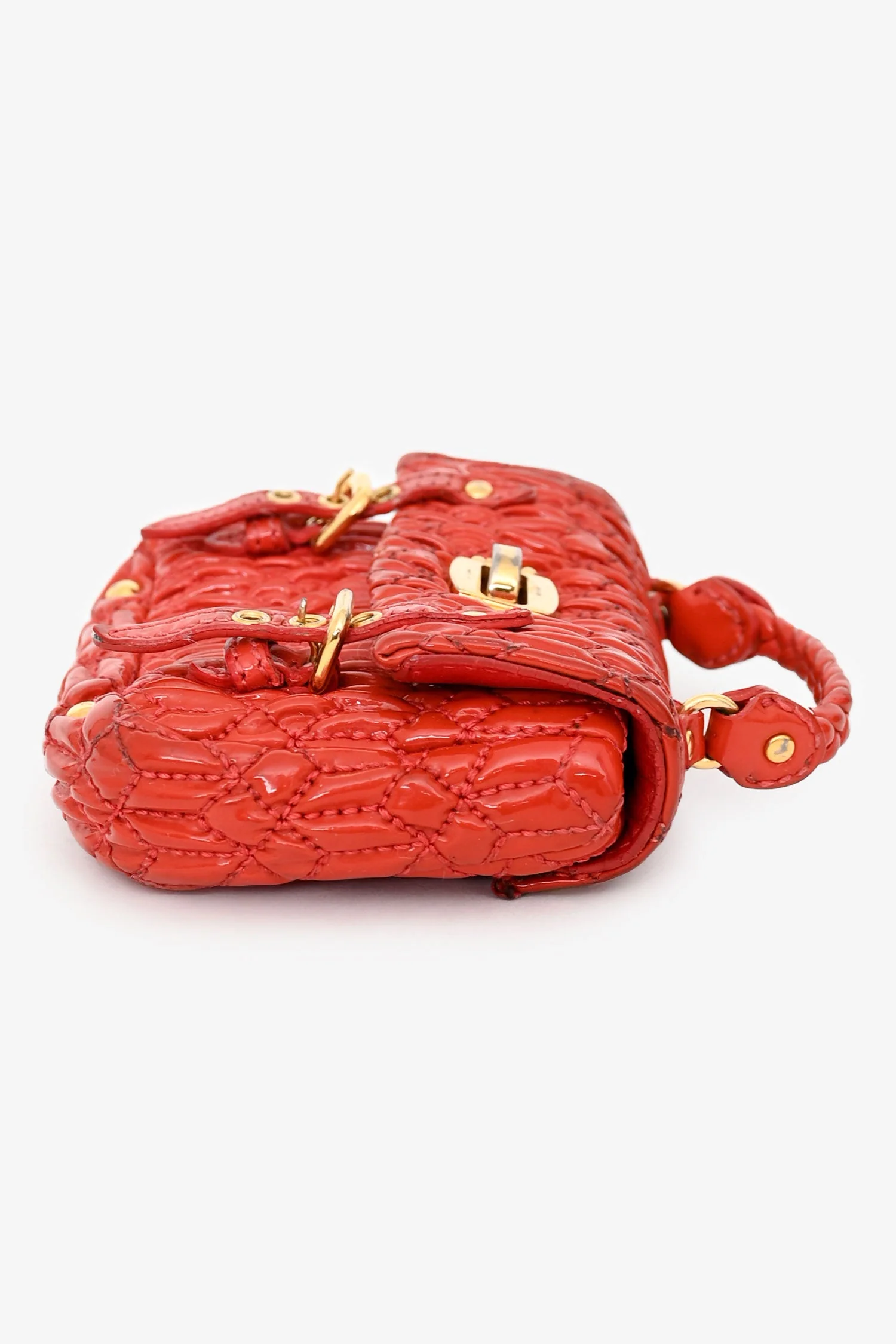 Miu Miu Red Patent Leather Bag Charm - Image 5