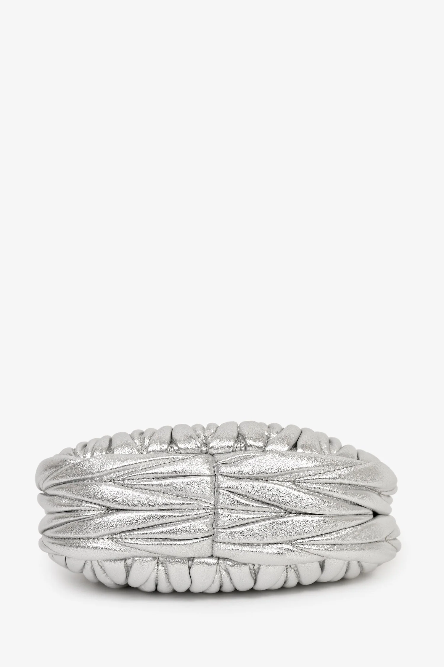 Miu Miu Silver Leather 'Wander Matelassé' Bag - Image 5
