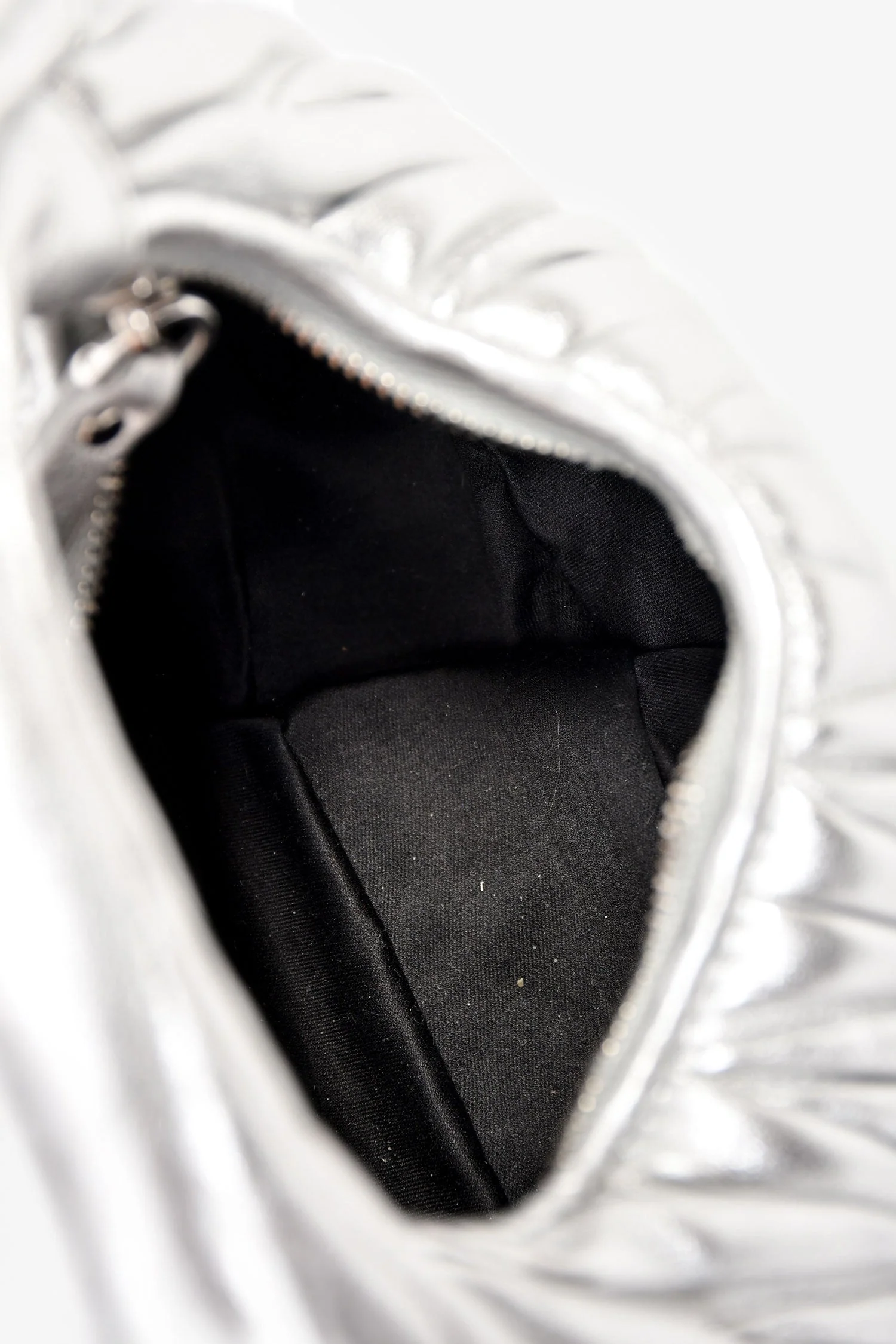 Miu Miu Silver Leather 'Wander Matelassé' Bag - Image 6