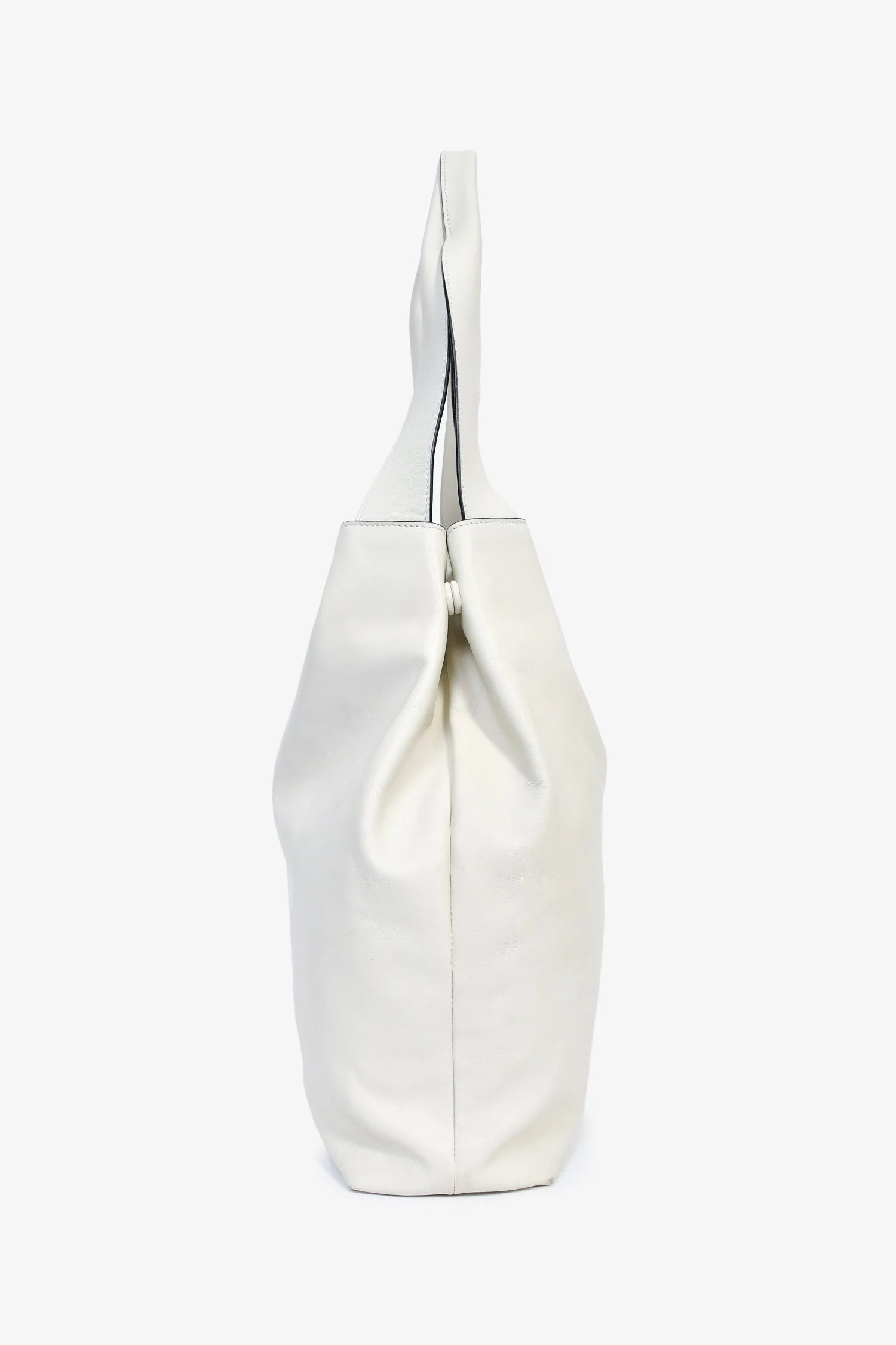 Miu Miu White Leather Logo Hobo Bag - Image 3