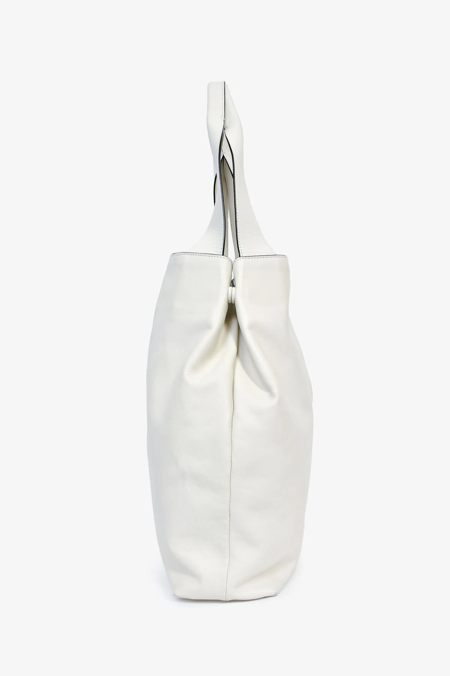 Miu Miu White Leather Logo Hobo Bag - Image 4