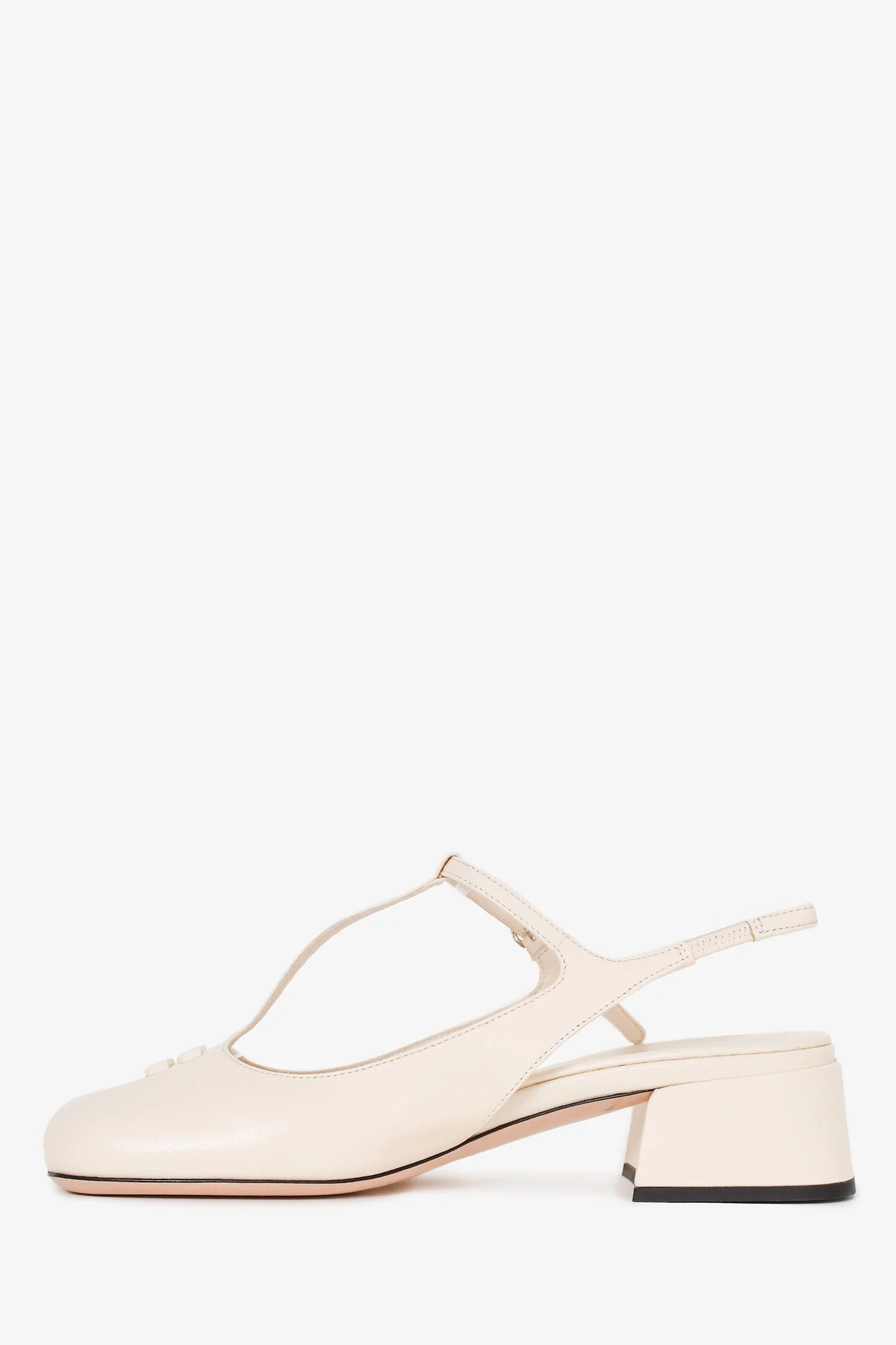 Miu Miu White Leather Logo Mary Jane Style Flats Size 36 - Image 5