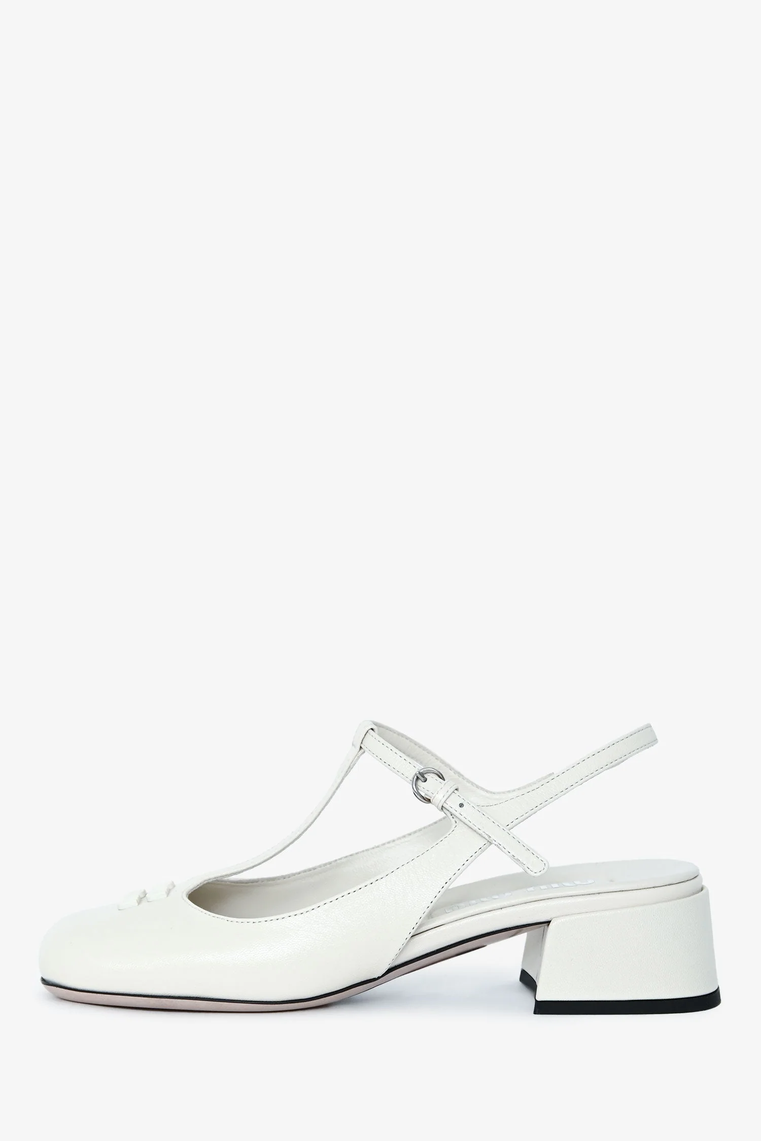 Miu Miu White Leather Mary Jane Flats Size 35 - Image 5