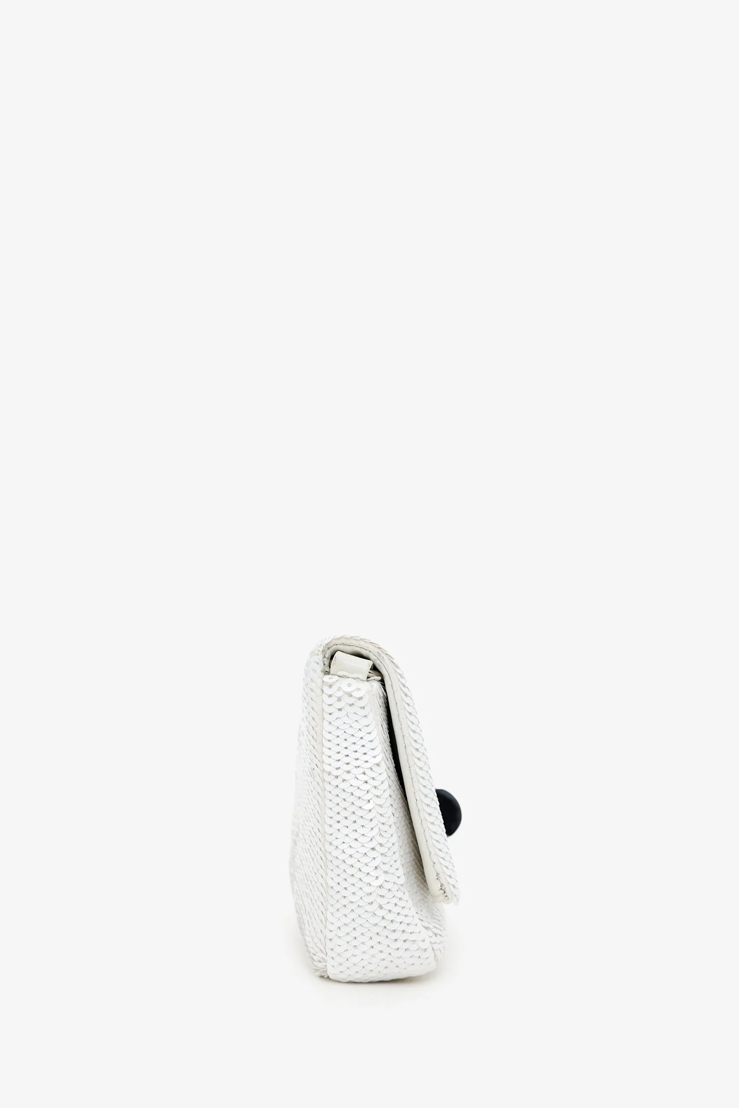Miu Miu White Sequin Pearl Crystal Embellished Crossbody Bag - Image 3
