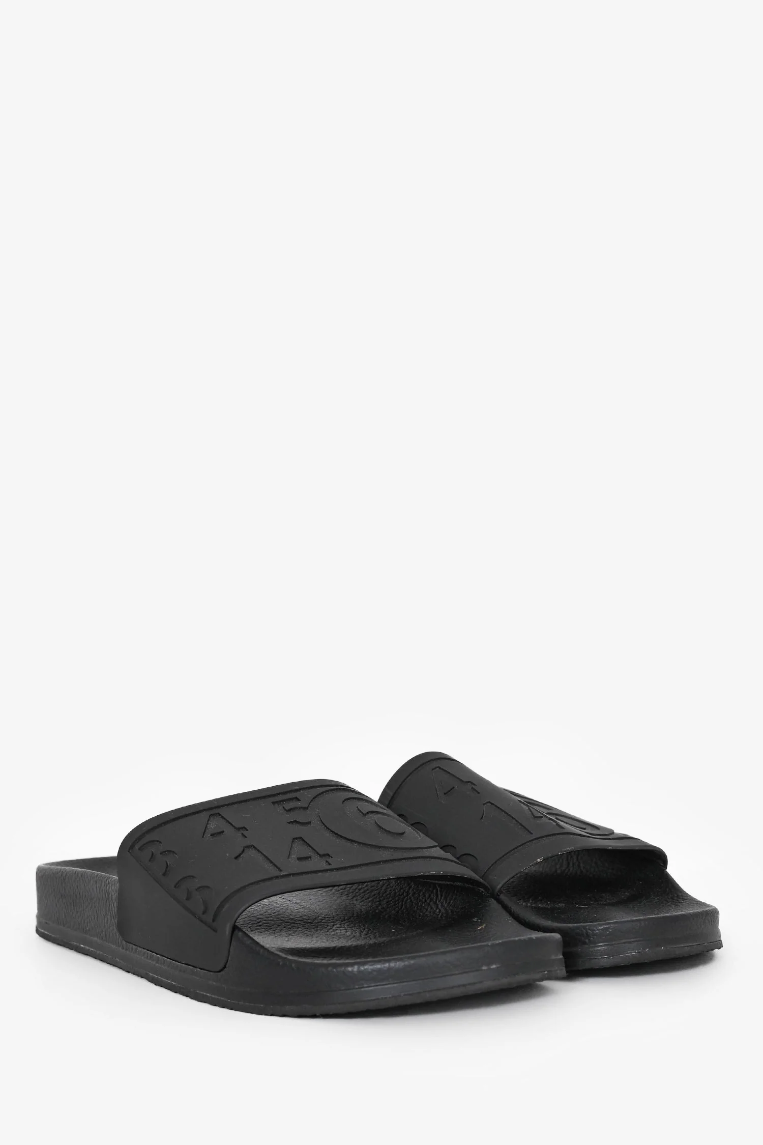 MM6 Maison Margiela Black Rubber Slides Size 41 - Image 2