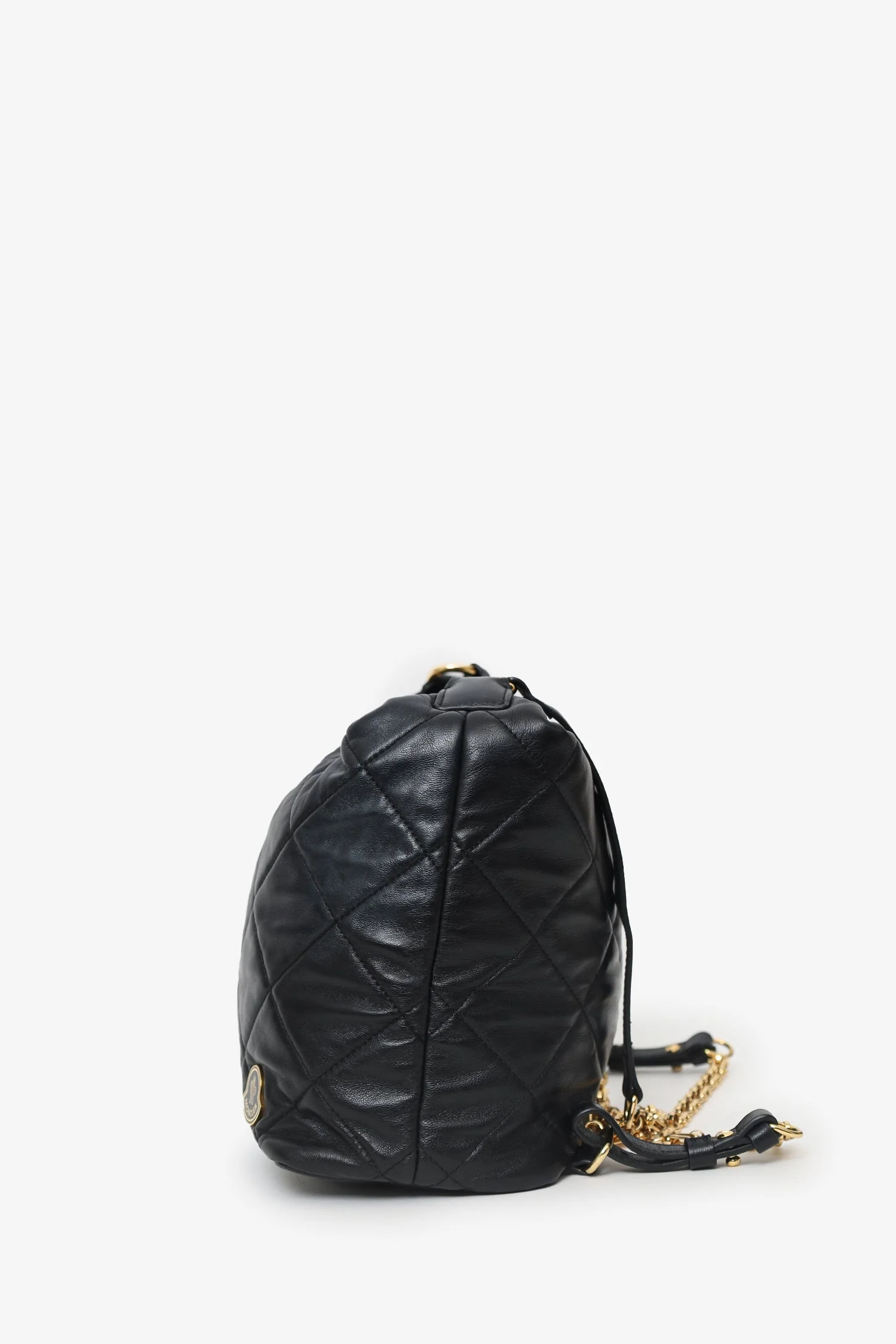 Moncler Black Leather Quilted Backpack - Image 5