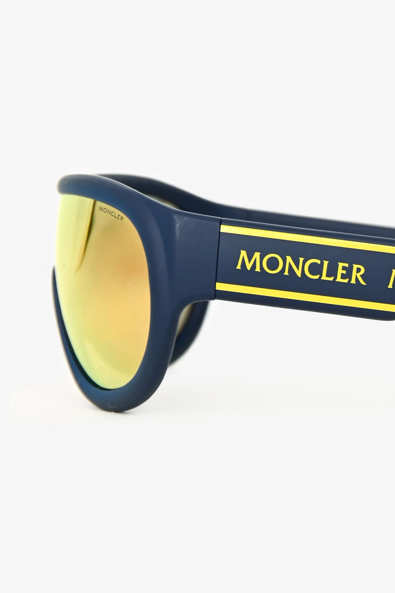 Moncler Blue/Yellow Oversized Reflective Sunglasses - Image 4