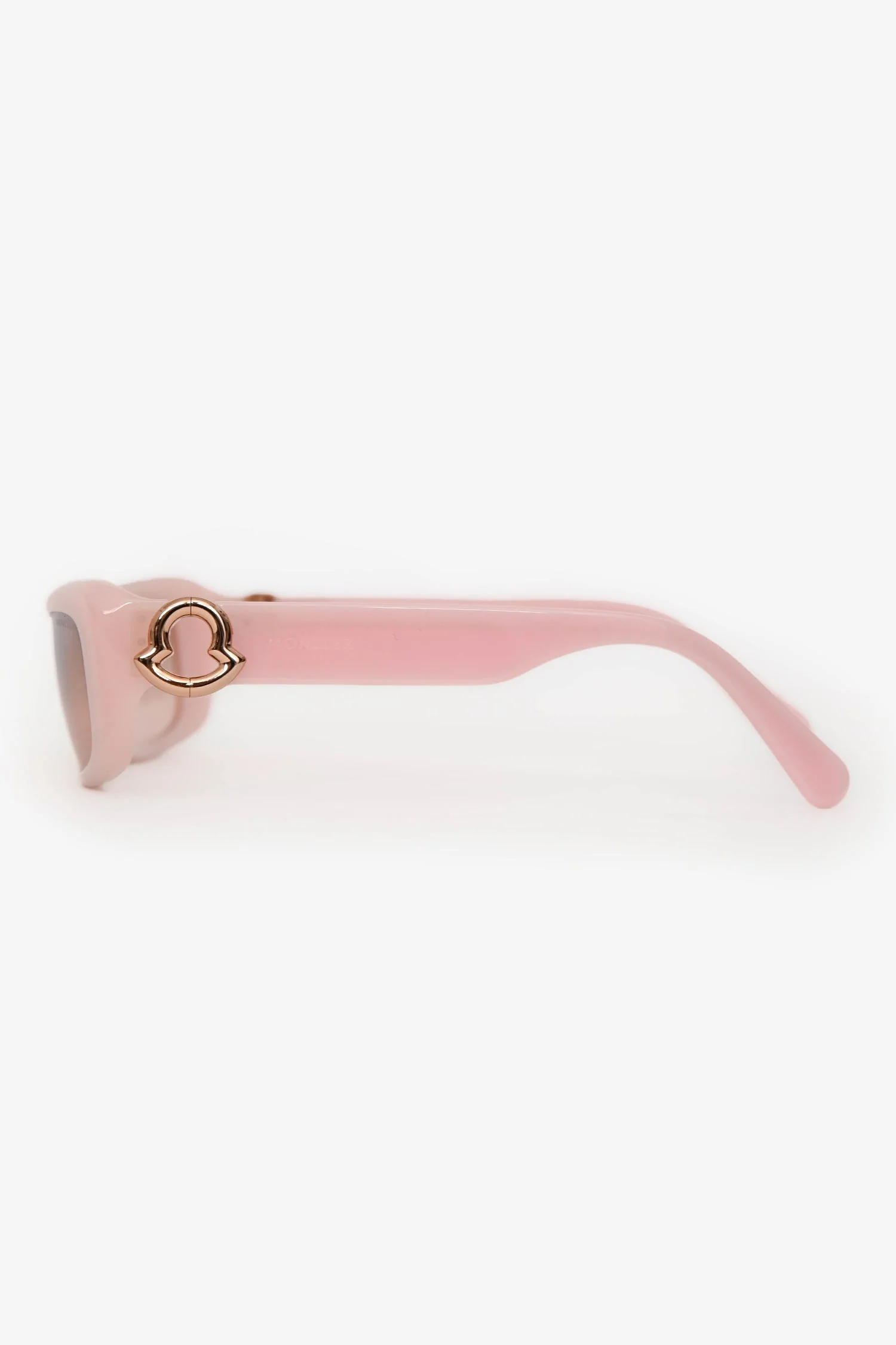 Moncler Pink Acrylic Rectangular Frame Sunglasses - Image 3