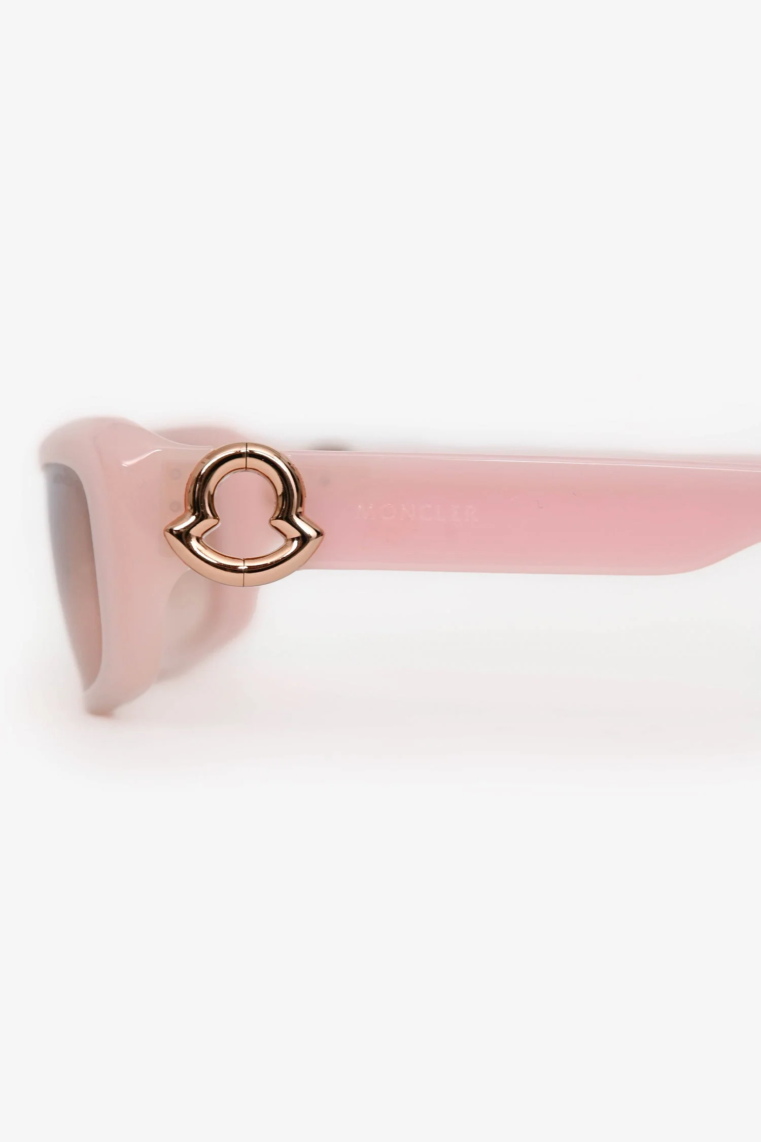 Moncler Pink Acrylic Rectangular Frame Sunglasses - Image 4