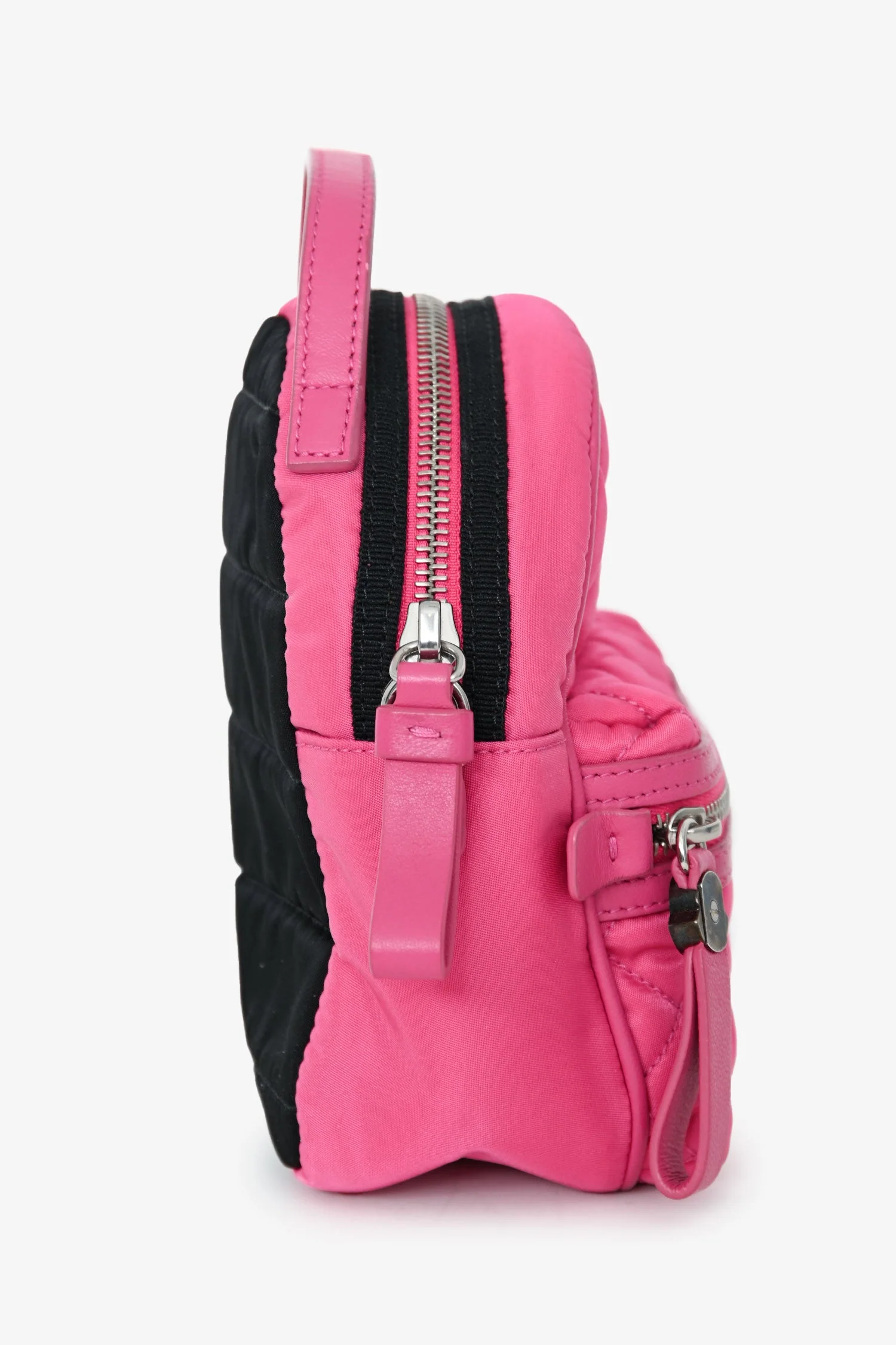 Moncler Pink Nylon Quilted Mini Crossbody Bag - Image 3