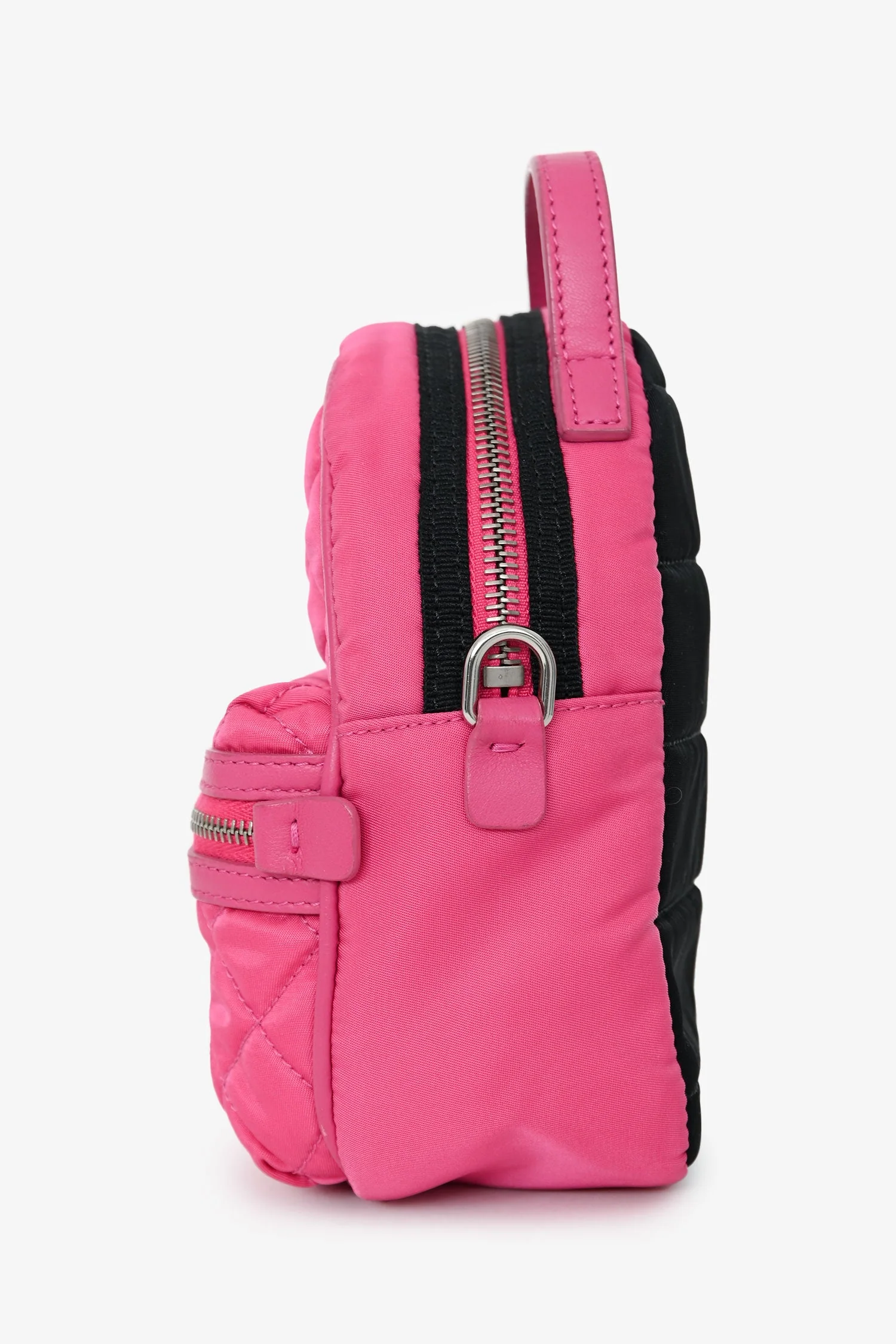 Moncler Pink Nylon Quilted Mini Crossbody Bag - Image 4