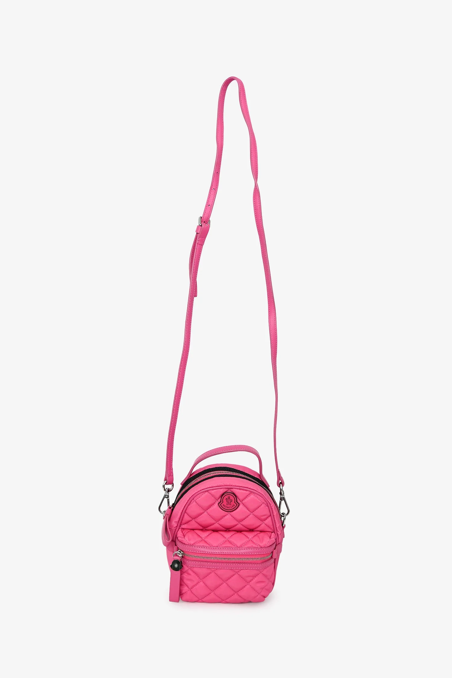 Moncler Pink Nylon Quilted Mini Crossbody Bag - Image 6