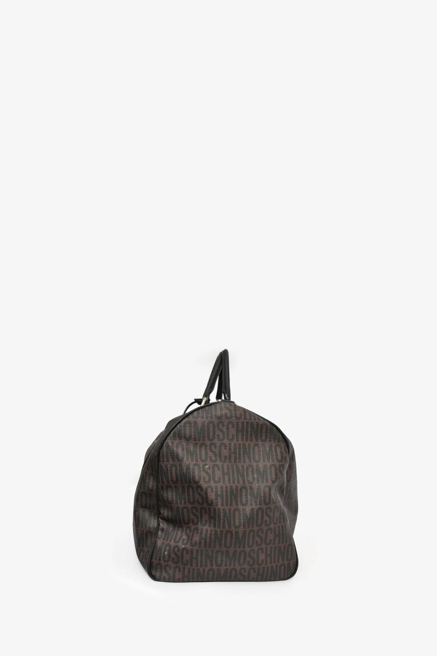 Moschino Brown Canvas Logo Duffle Bag (As Is) - Image 3