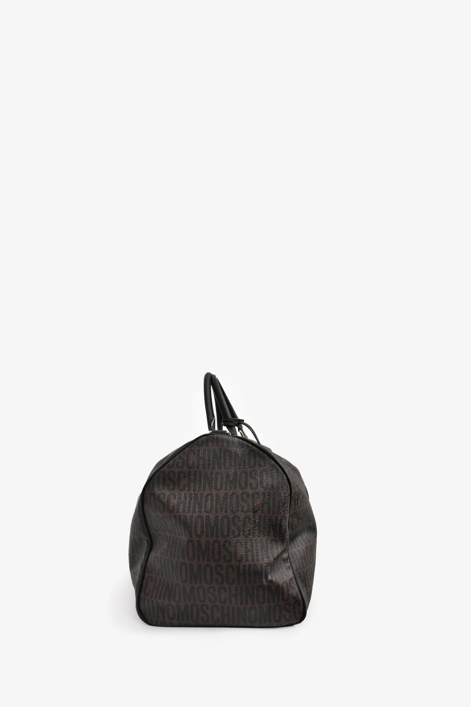 Moschino Brown Canvas Logo Duffle Bag (As Is) - Image 4