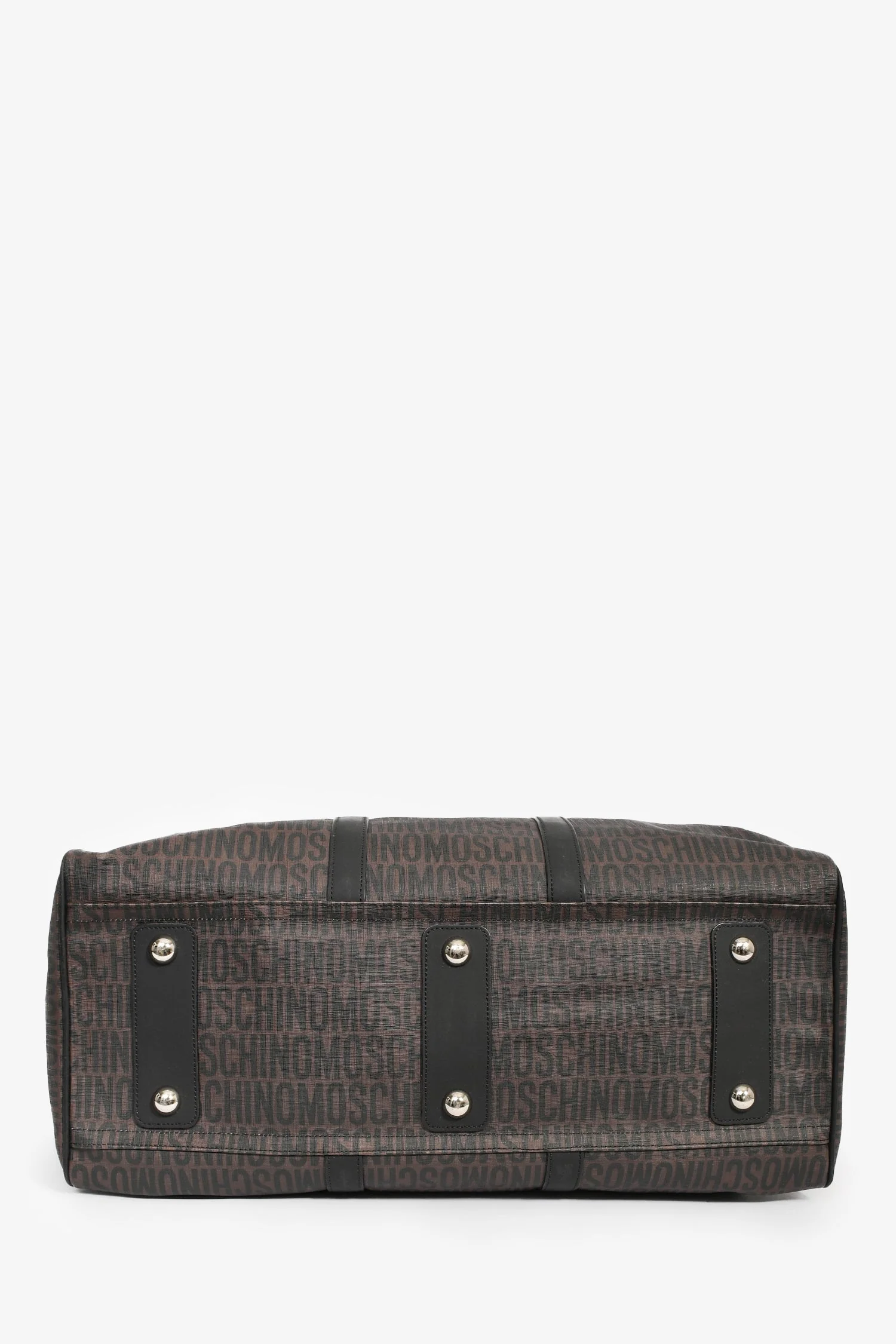 Moschino Brown Canvas Logo Duffle Bag (As Is) - Image 5