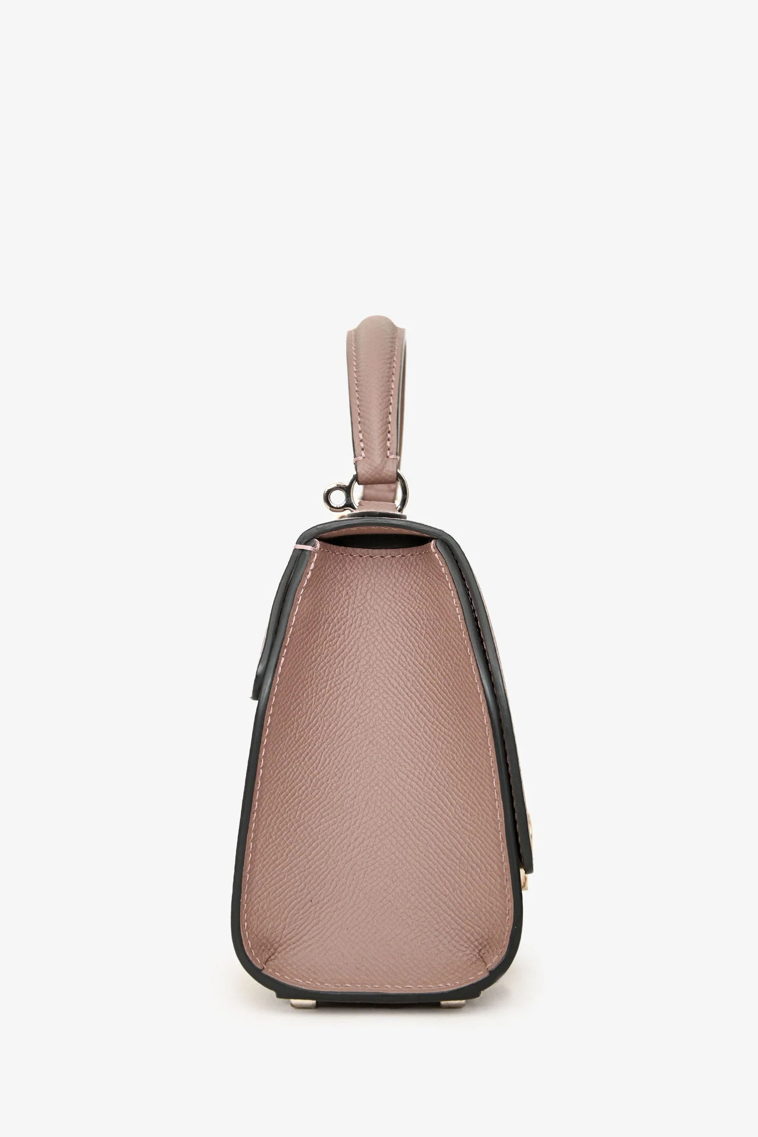 Moynat Brown Leather Mini Rejane Top Handle with Strap - Image 3