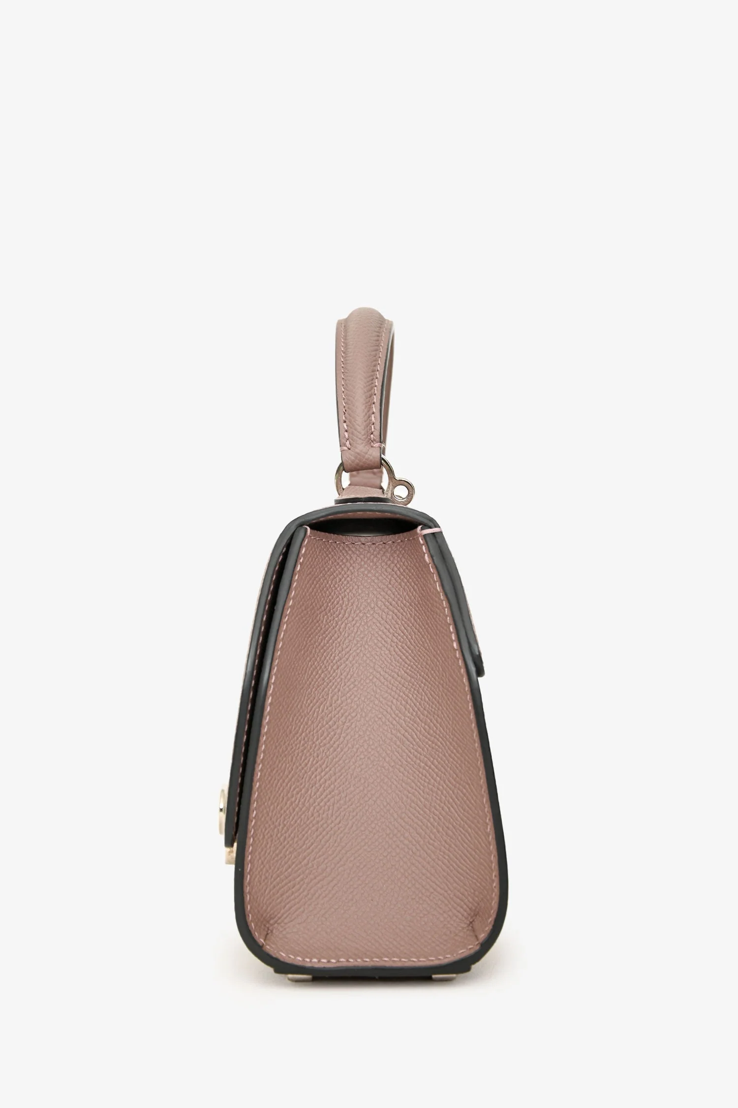 Moynat Brown Leather Mini Rejane Top Handle with Strap - Image 4