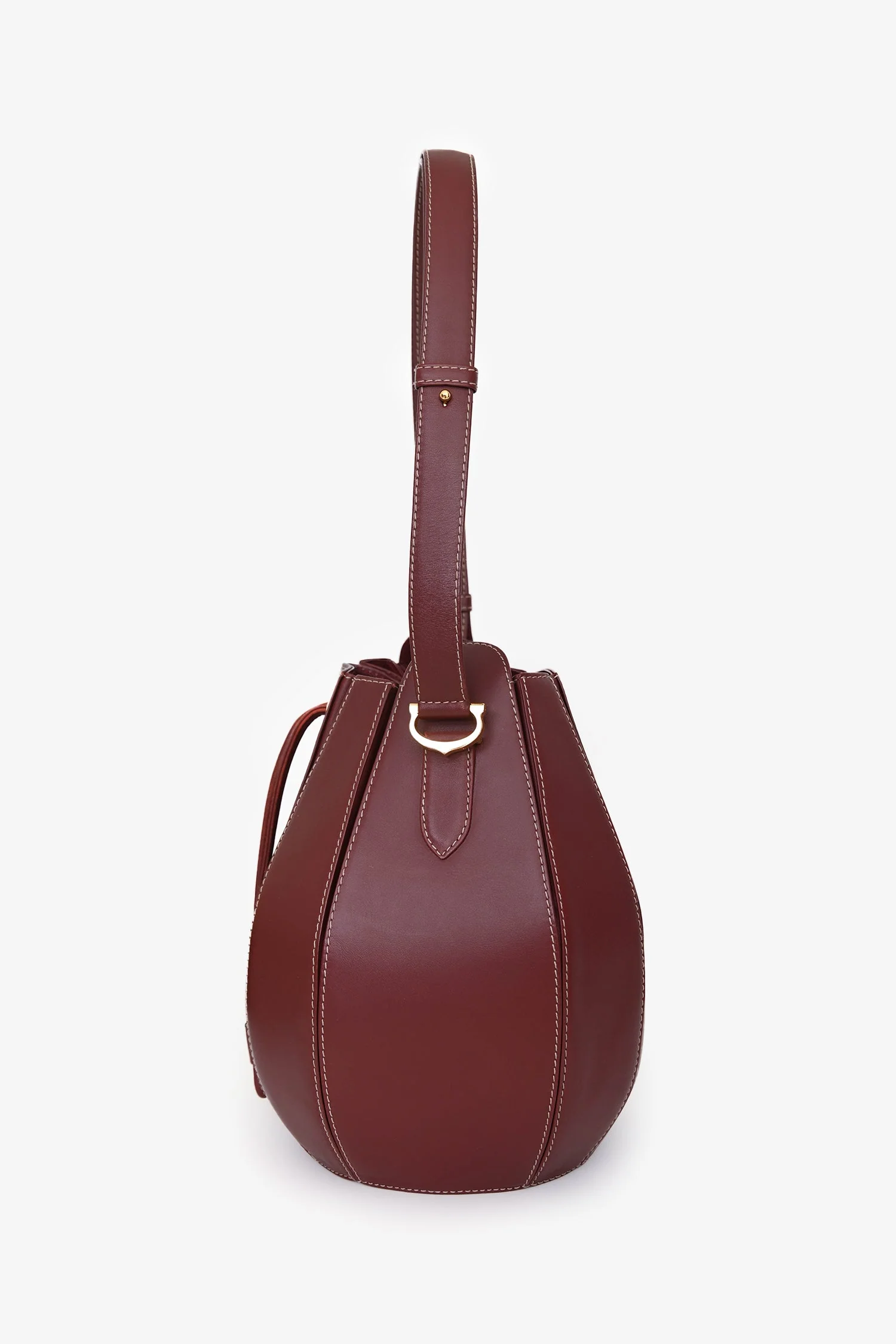 Must de Cartier Burgundy Leather Bucket Bag - Image 4