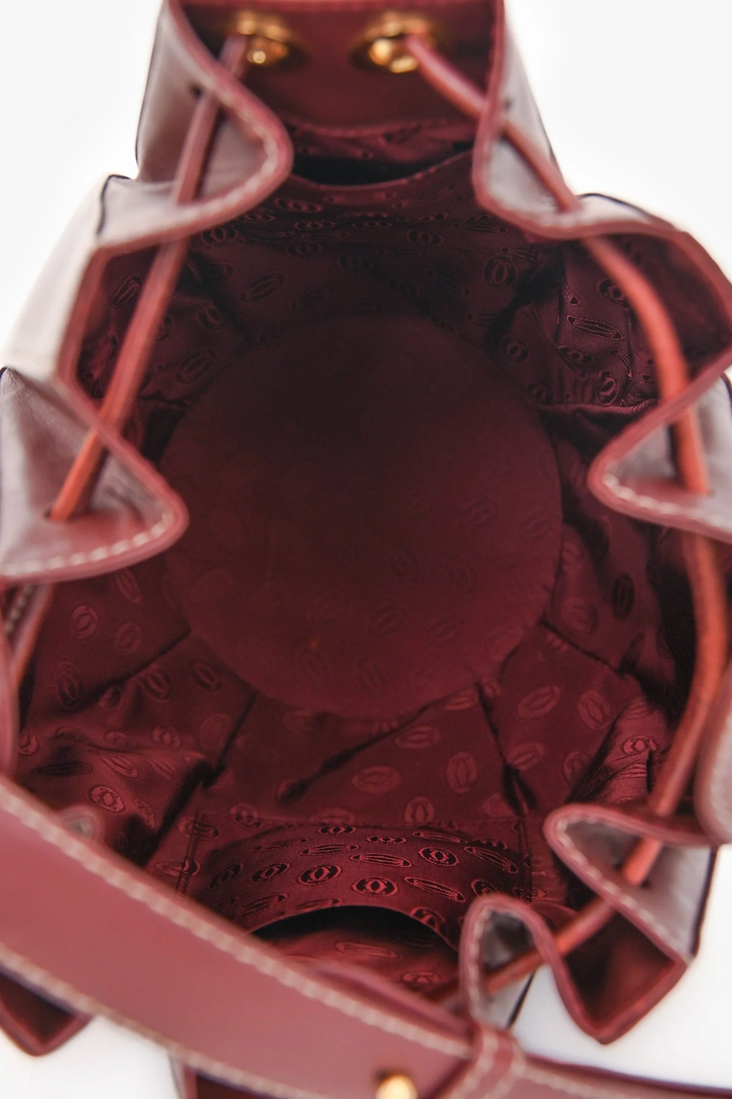 Must de Cartier Burgundy Leather Bucket Bag - Image 6
