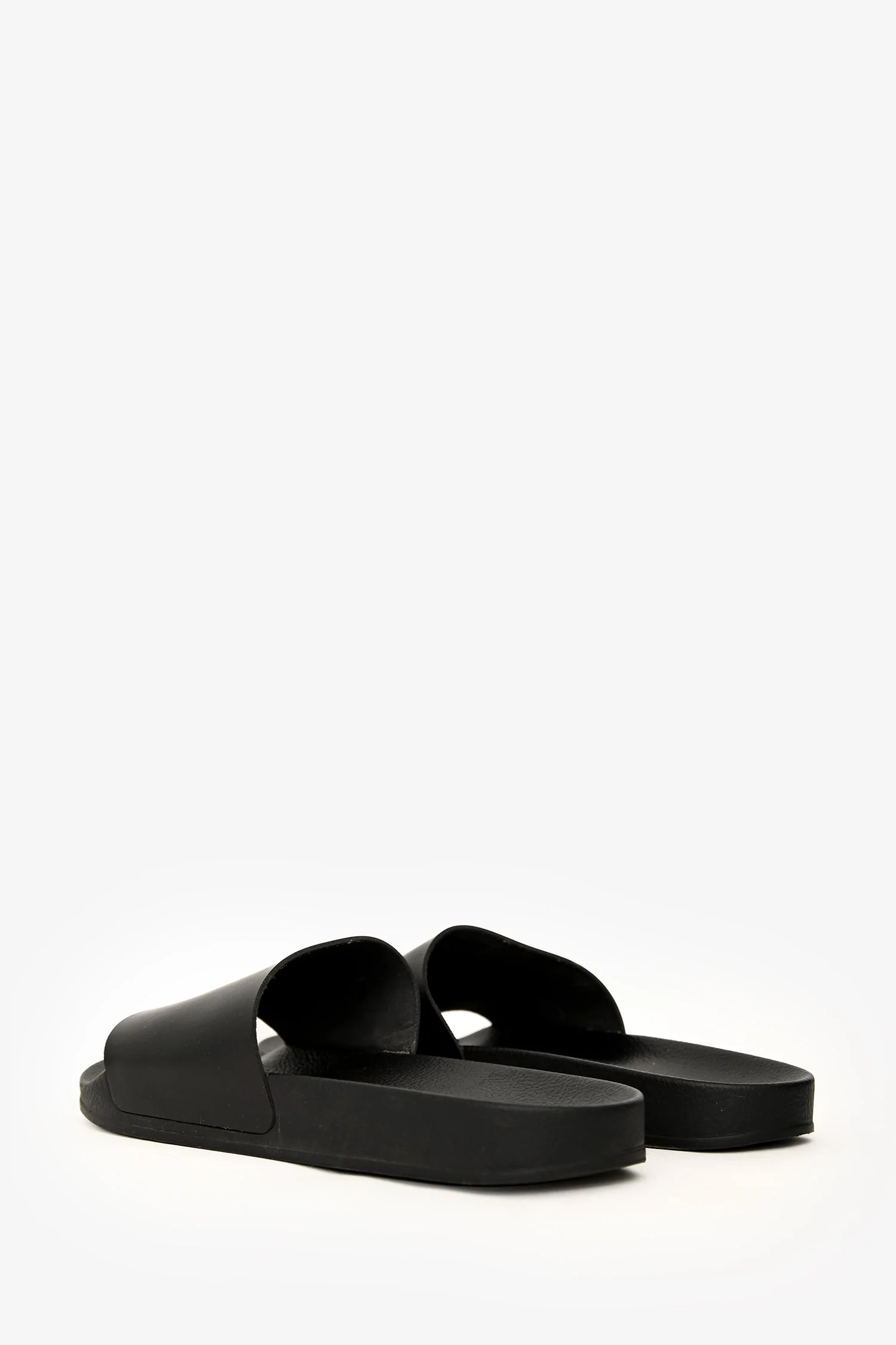 Off-White Black Leather Logo Slides Size 39 - Image 4