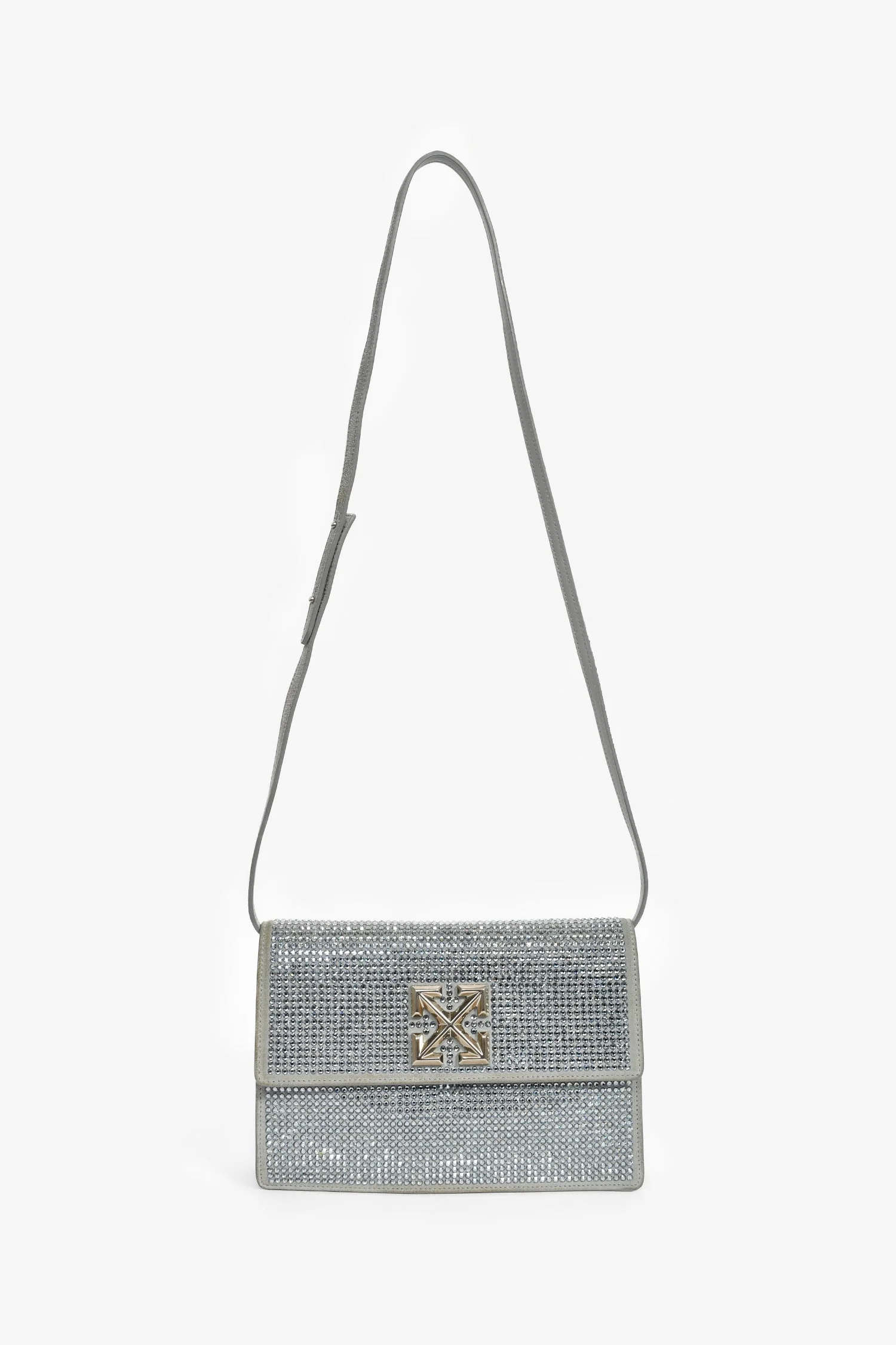 Off-White By Virgil Abloh Rhinestone Embellished Clutch with Strap - Image 9