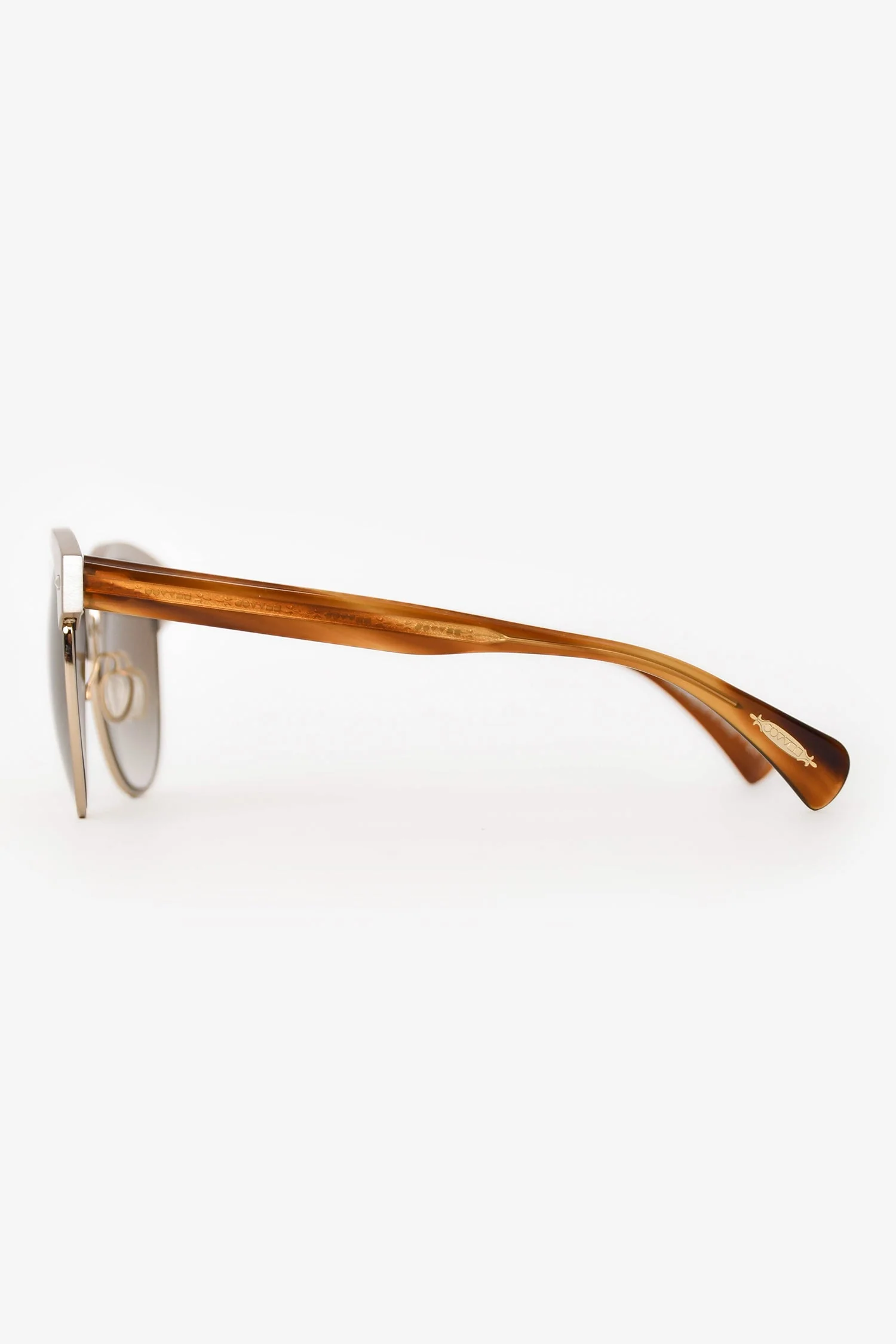 Oliver Peoples Light Gold/Turquoise Wayfarer Sunglasses - Image 3
