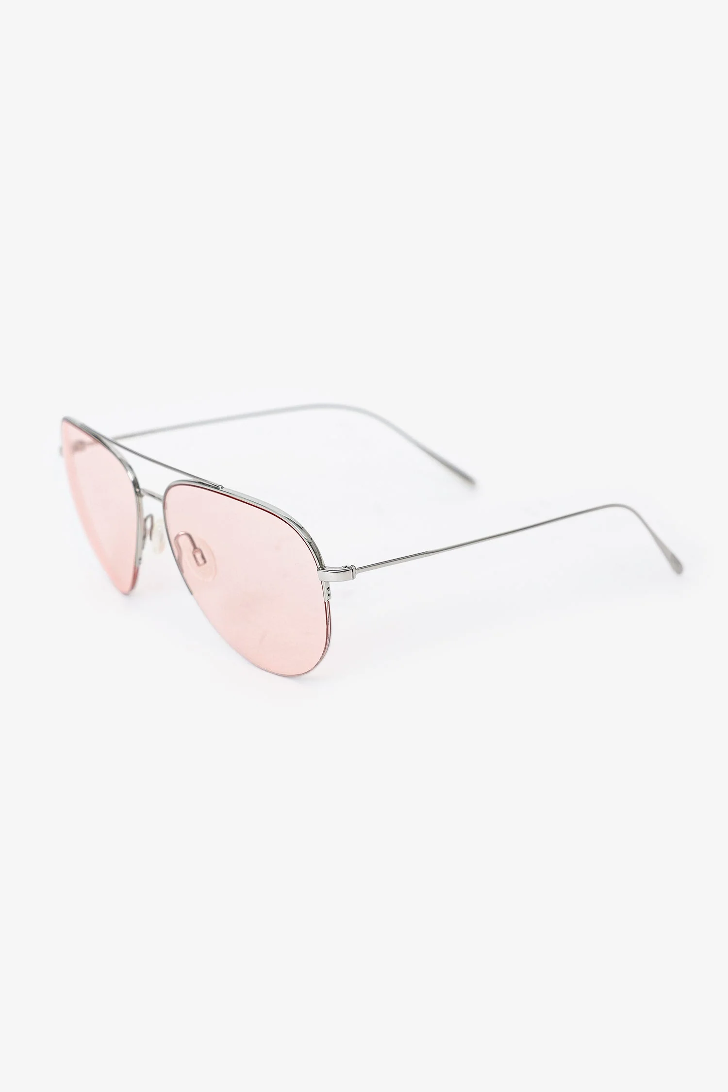Oliver Peoples Pink/Silver 'Cleamons' Aviator Sunglasses - Image 2