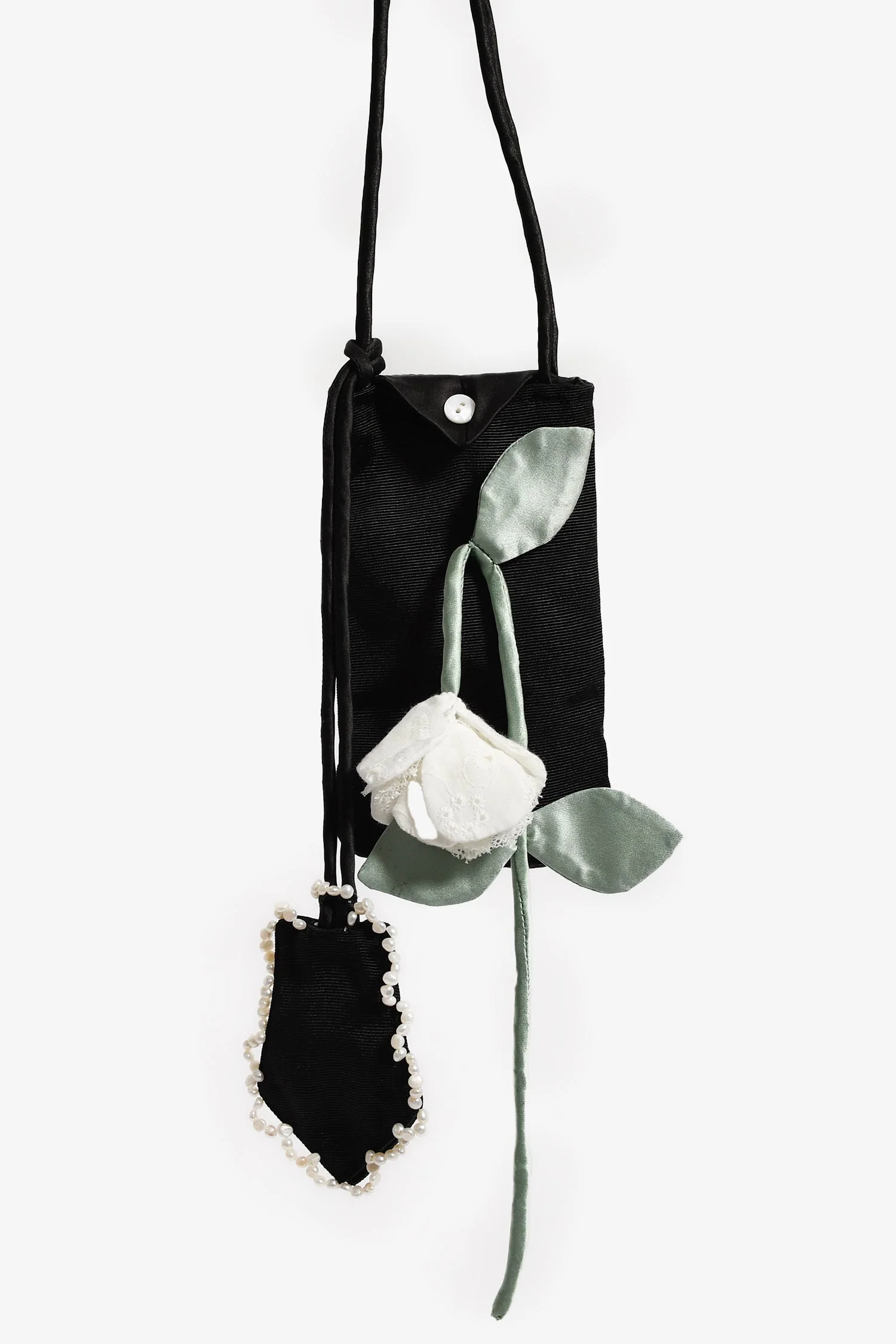 Passage du Vent Black Fabric Mini Phone Pouch - Image 6