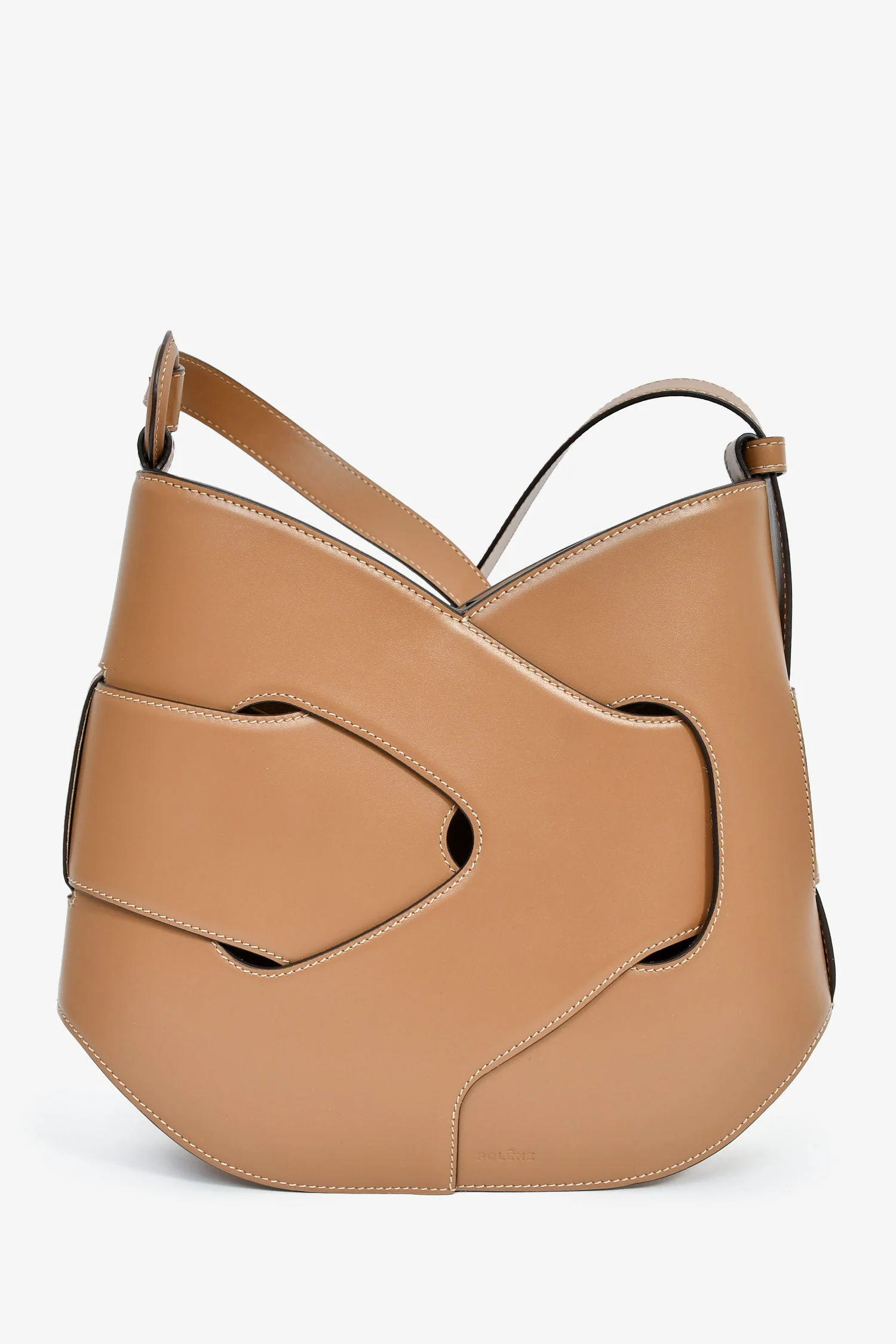 Polene Brown Leather Nodde Crossbody Bag - Image 2