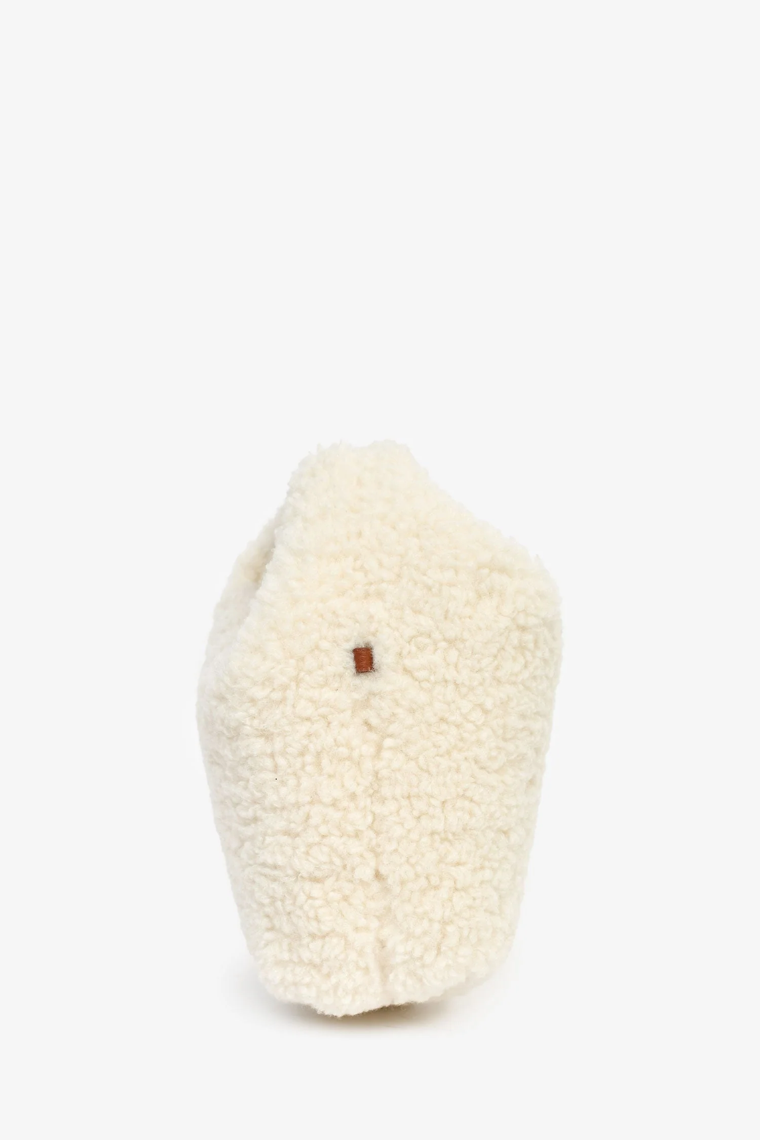Polene Cream/Brown Shearling/Leather Top Handle - Image 3