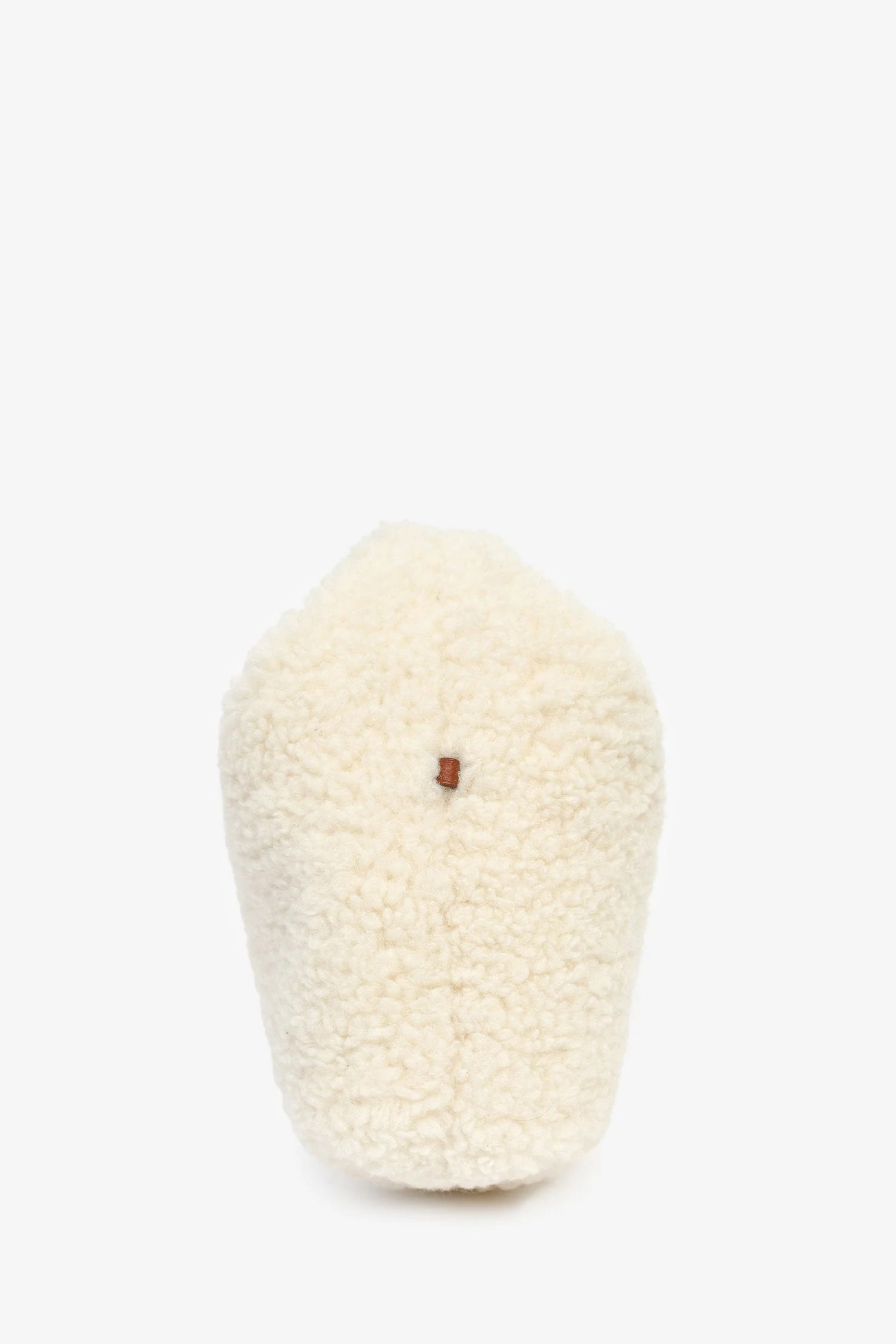 Polene Cream/Brown Shearling/Leather Top Handle - Image 4