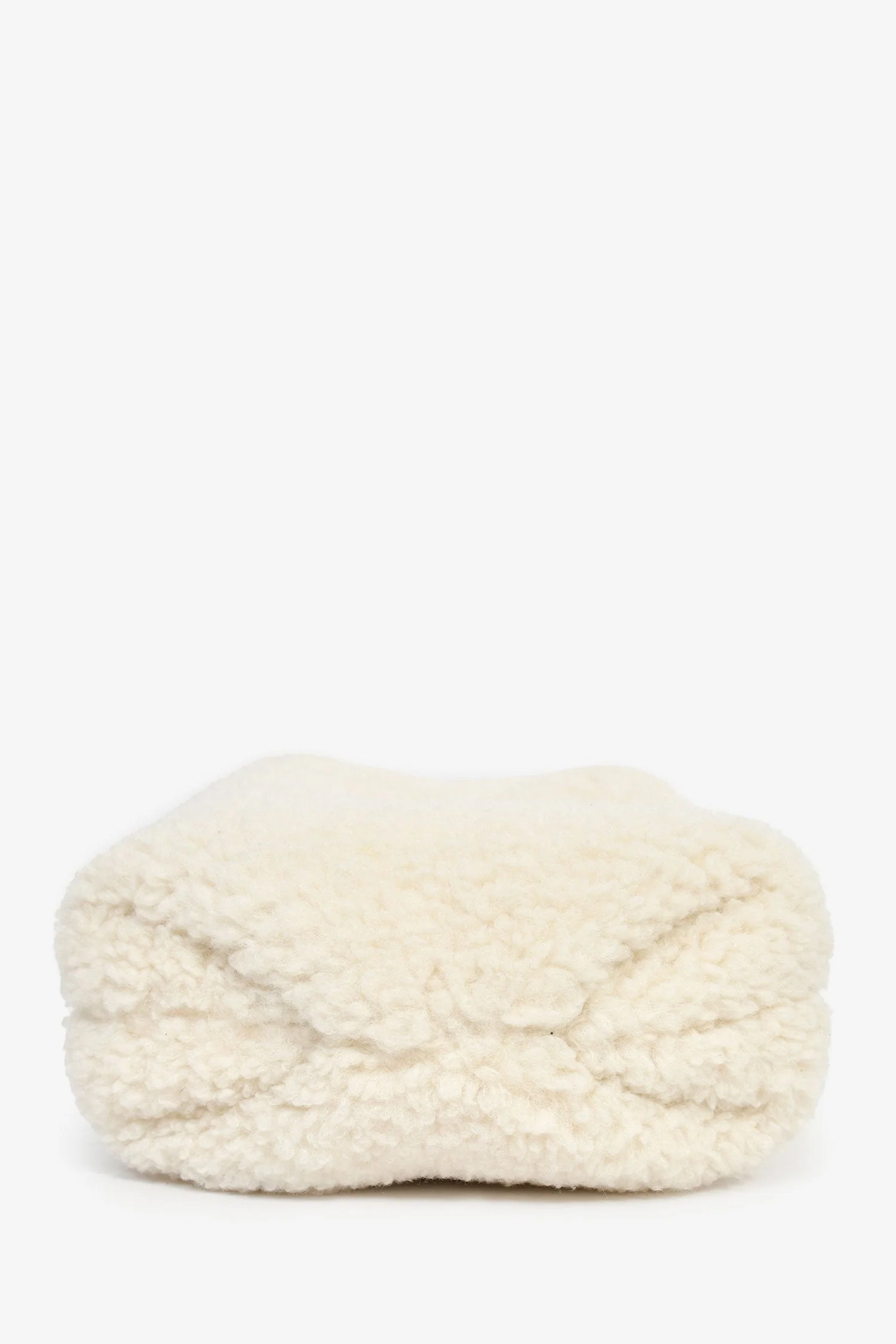 Polene Cream/Brown Shearling/Leather Top Handle - Image 5